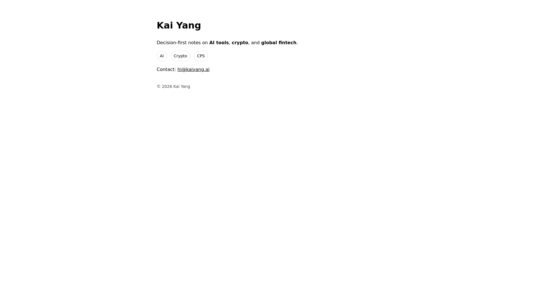 website screenshot of https://kaiyang.pages.dev/