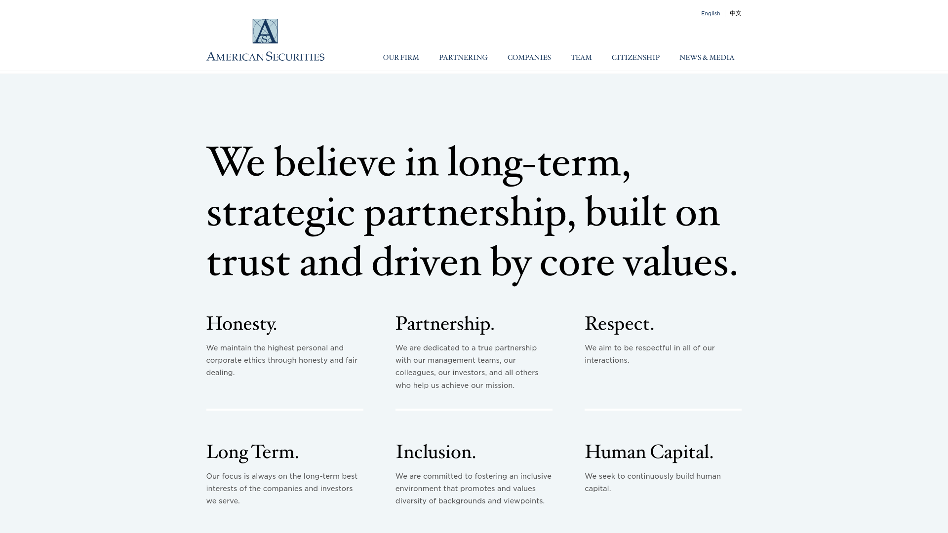 website screenshot of https://www.american-securities.com/