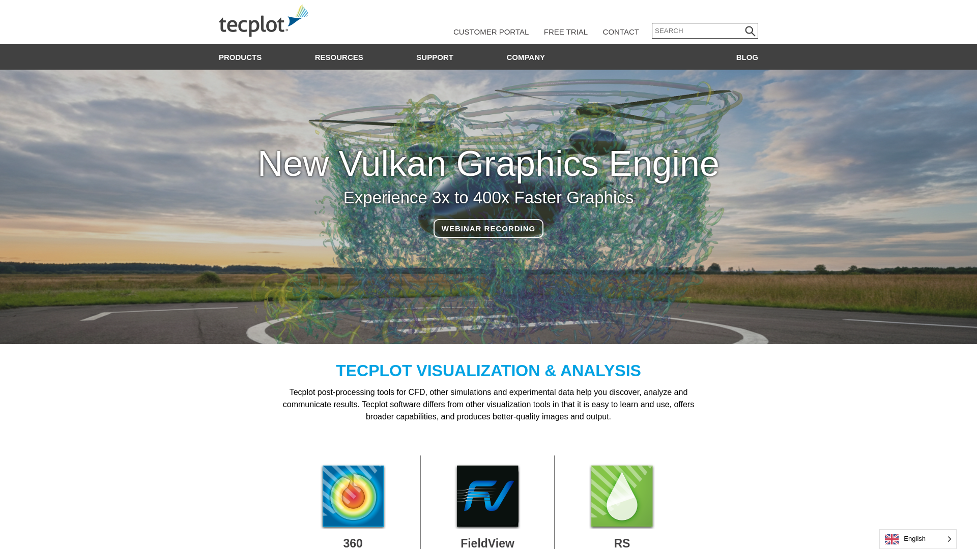 website screenshot of https://tecplot.de