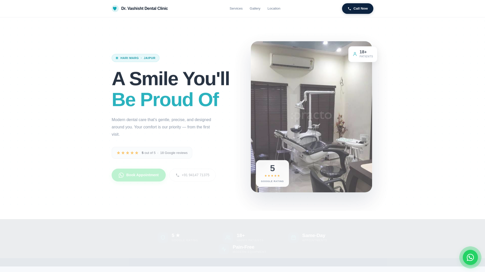 website screenshot of https://dr-vashisht-dental-clinic-jaipur.pages.dev/