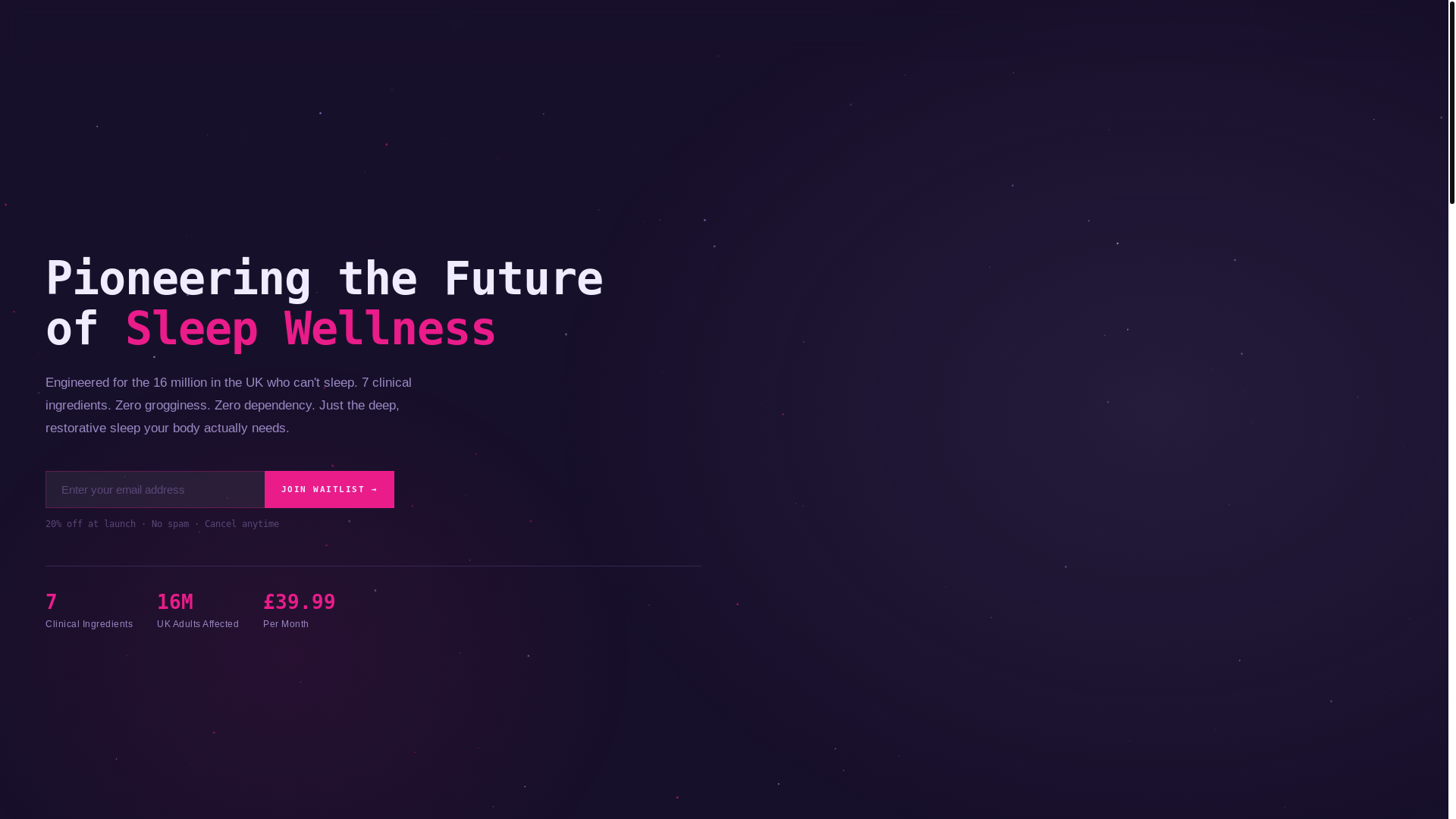 website screenshot of https://trymoondrift.com/