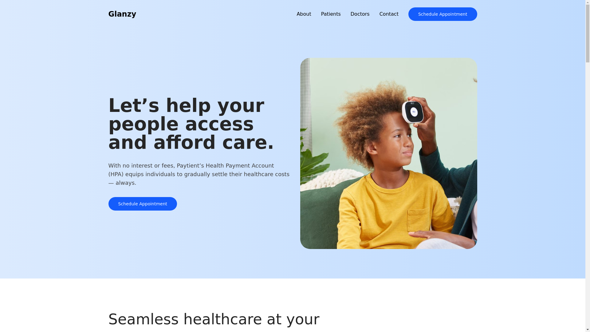 website screenshot of https://glanzy.pages.dev/