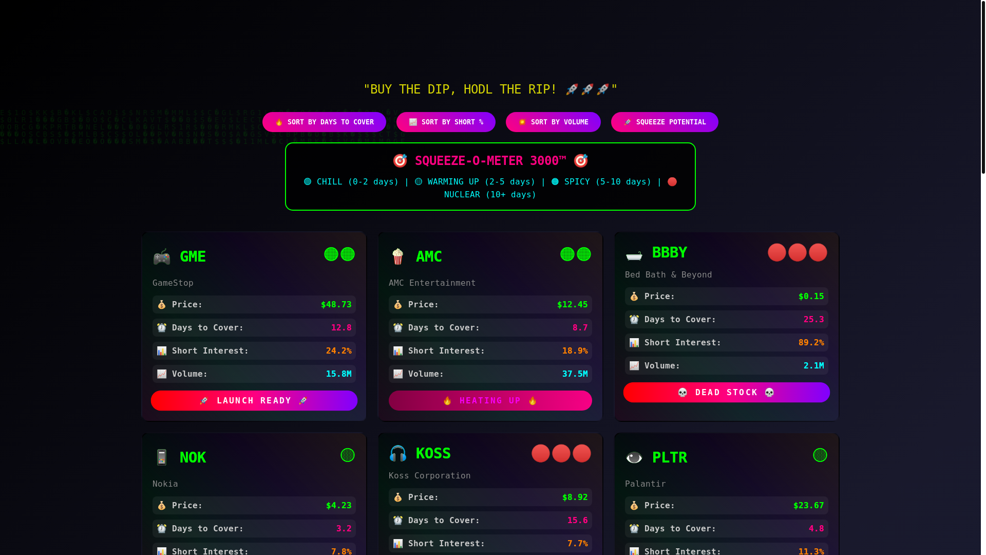 website screenshot of https://short-squeeze-scanner.pages.dev/