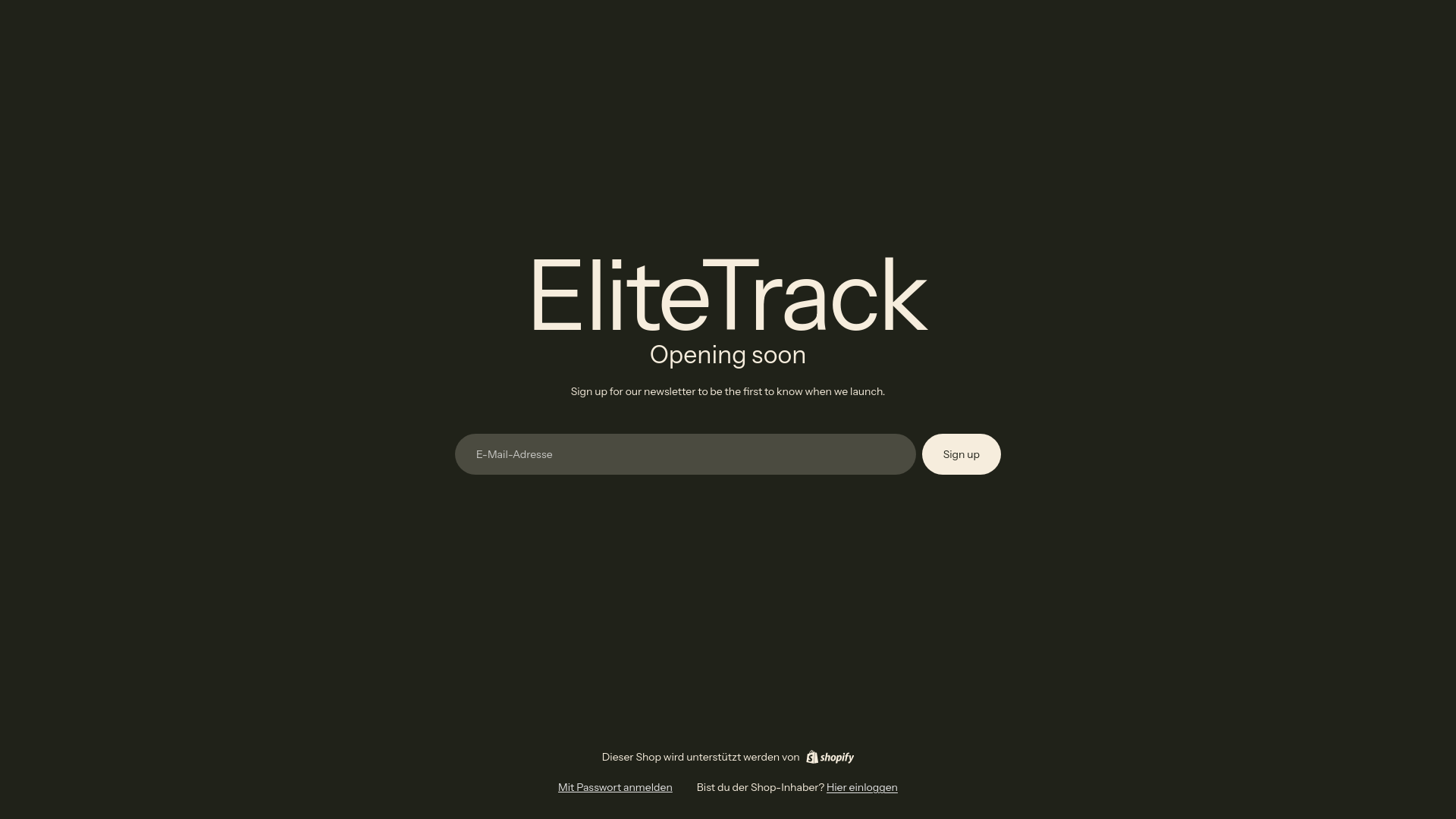 website screenshot of https://elitetrack.store/
