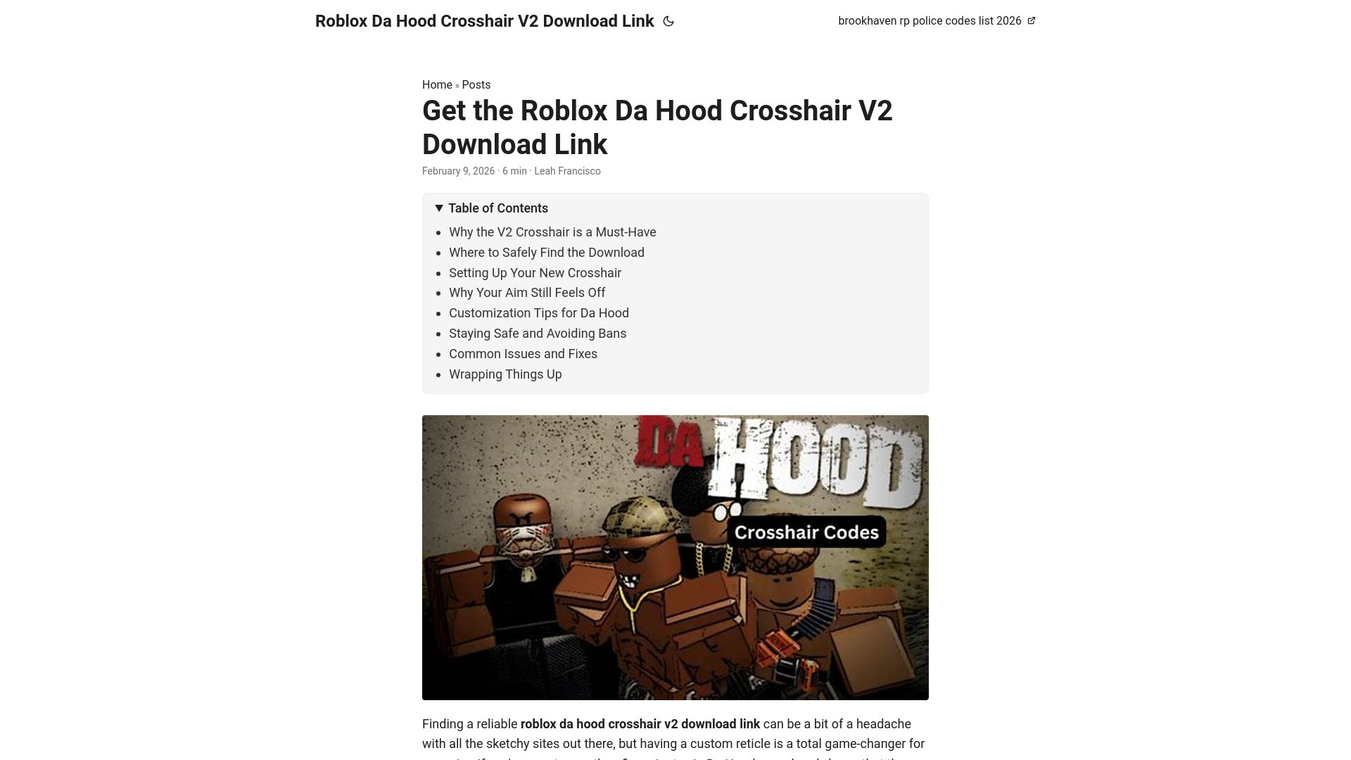 website screenshot of https://roblox-da-hood-crosshair-v2-download-link.pages.dev/