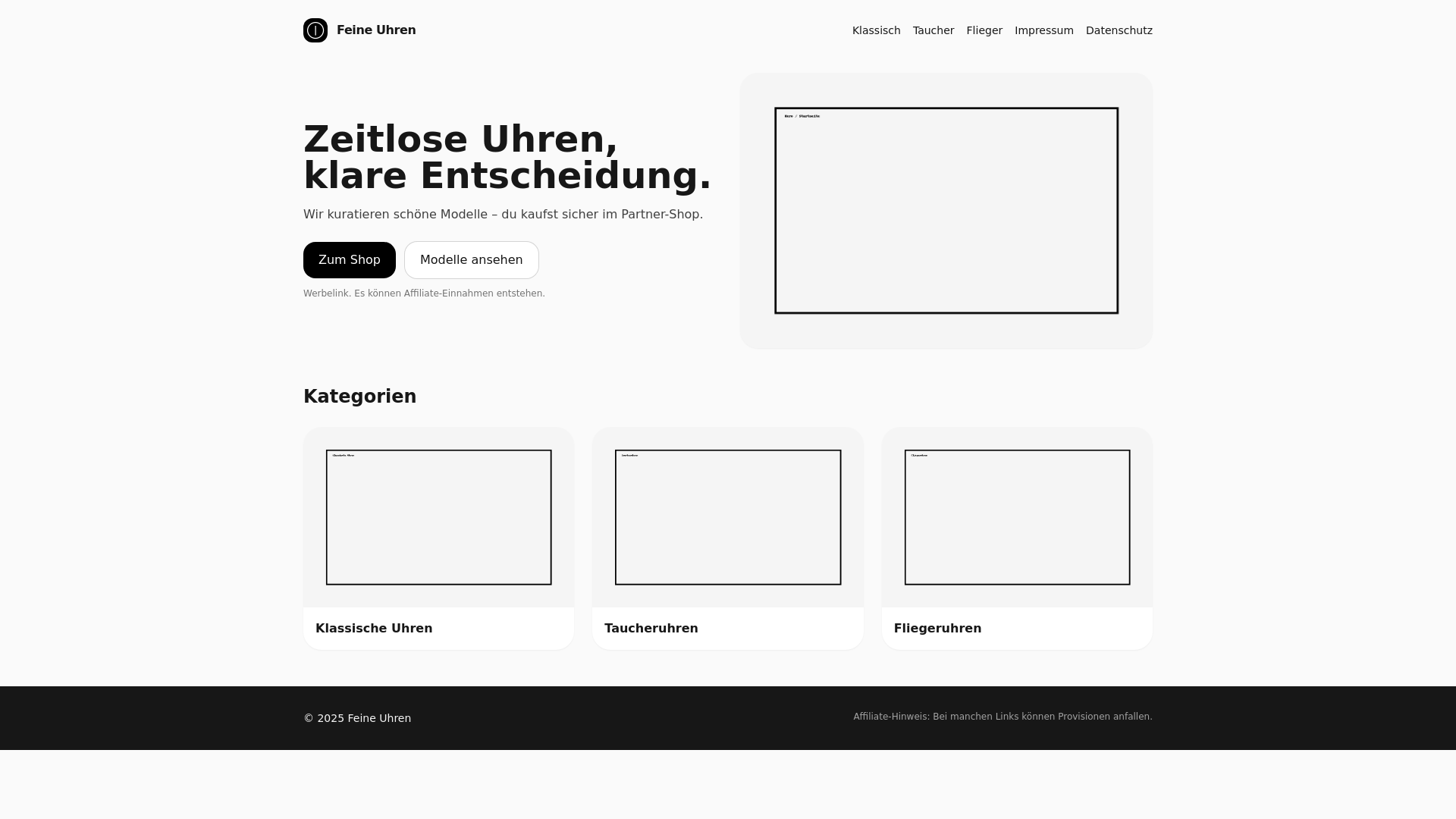 website screenshot of https://feine-uhren.pages.dev/