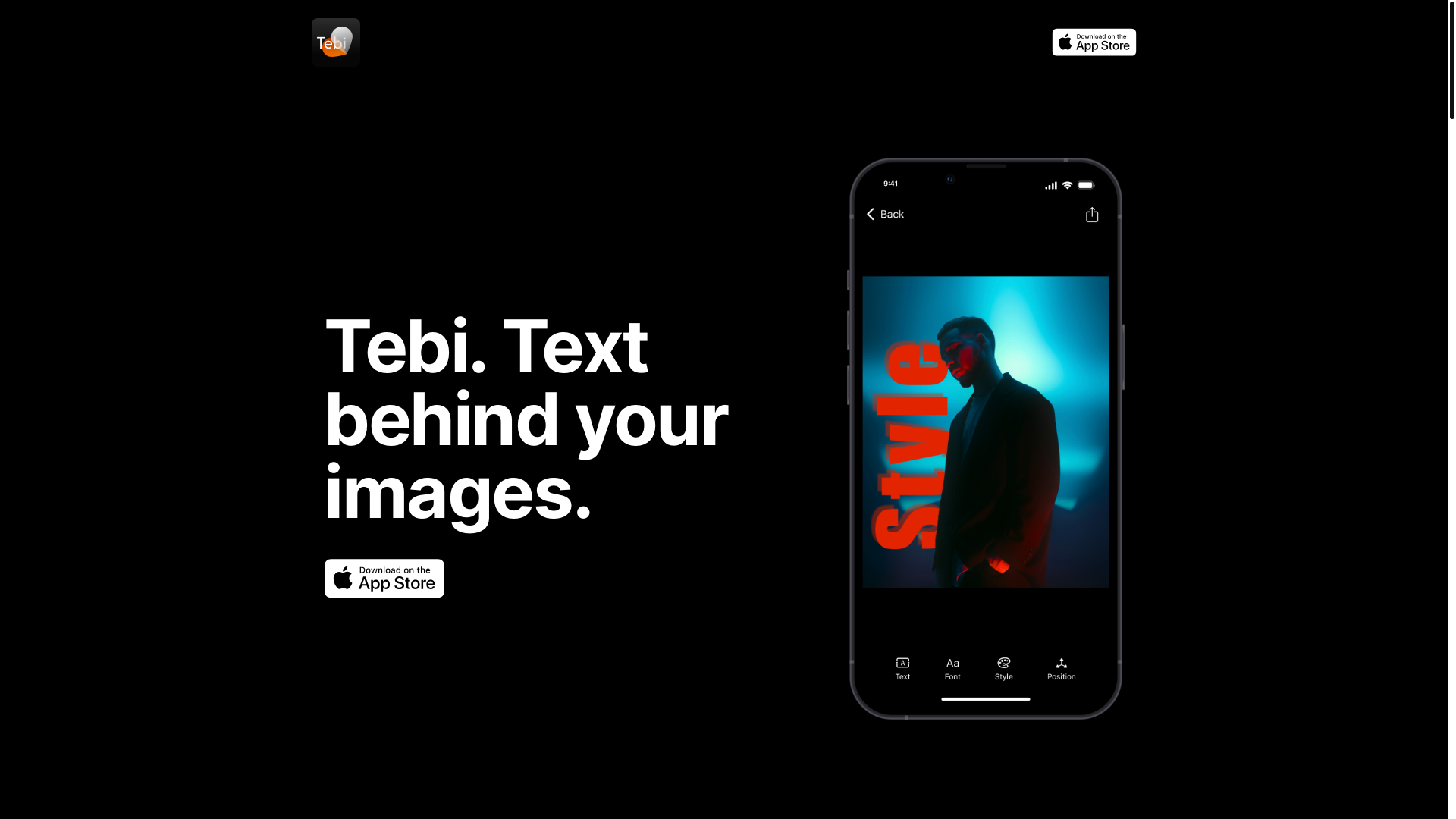 website screenshot of https://tebi-landingpage.pages.dev/