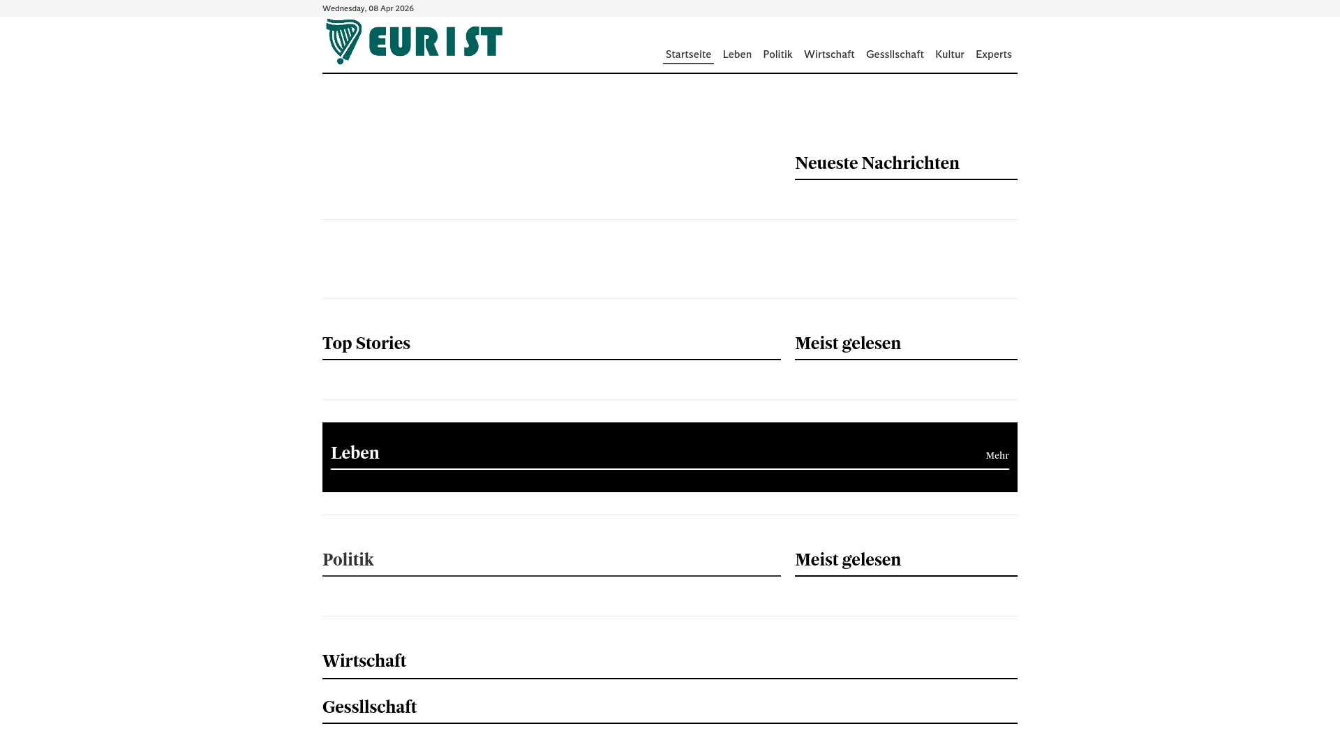 website screenshot of https://eur1st.com