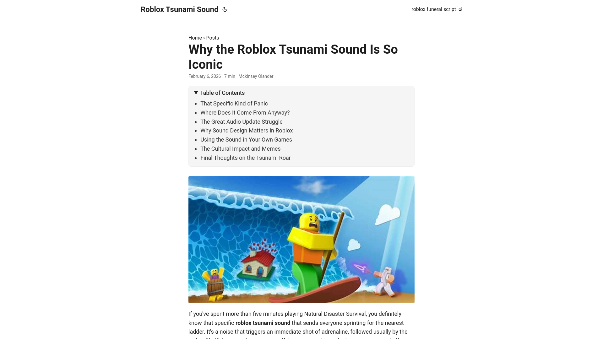 website screenshot of https://roblox-tsunami-sound.pages.dev/