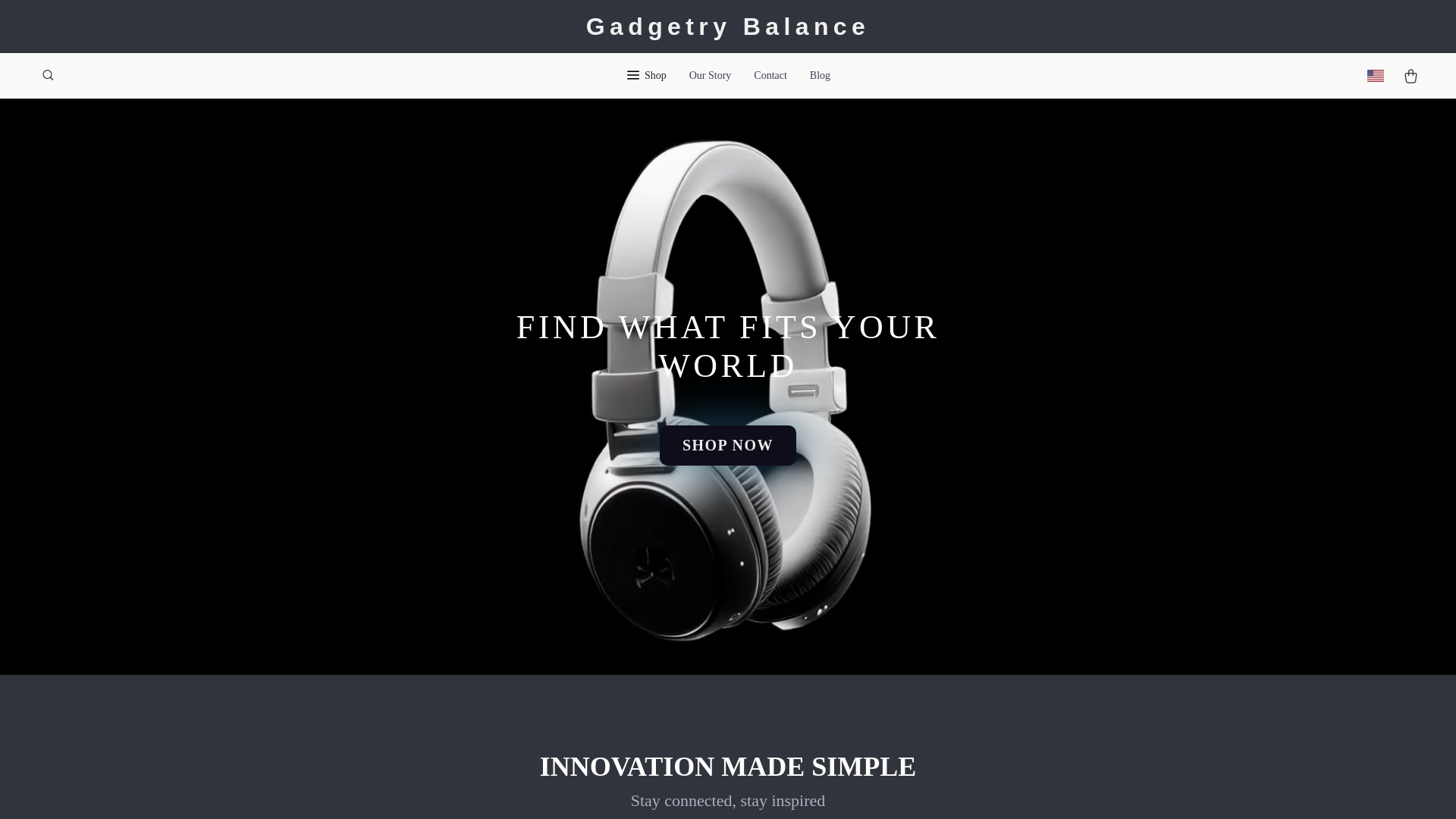 website screenshot of https://gadgetrybalance.shop/
