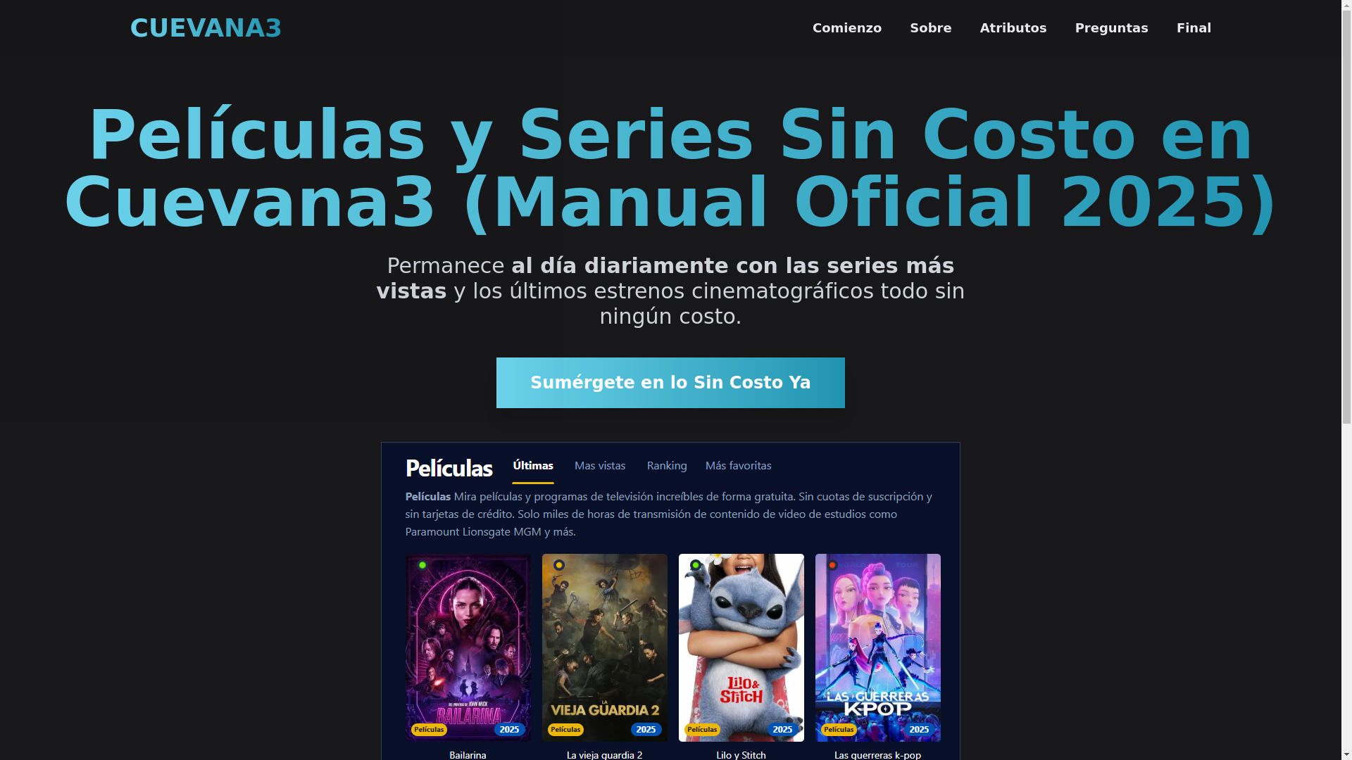 website screenshot of https://cuevana3-o5d7.pages.dev/