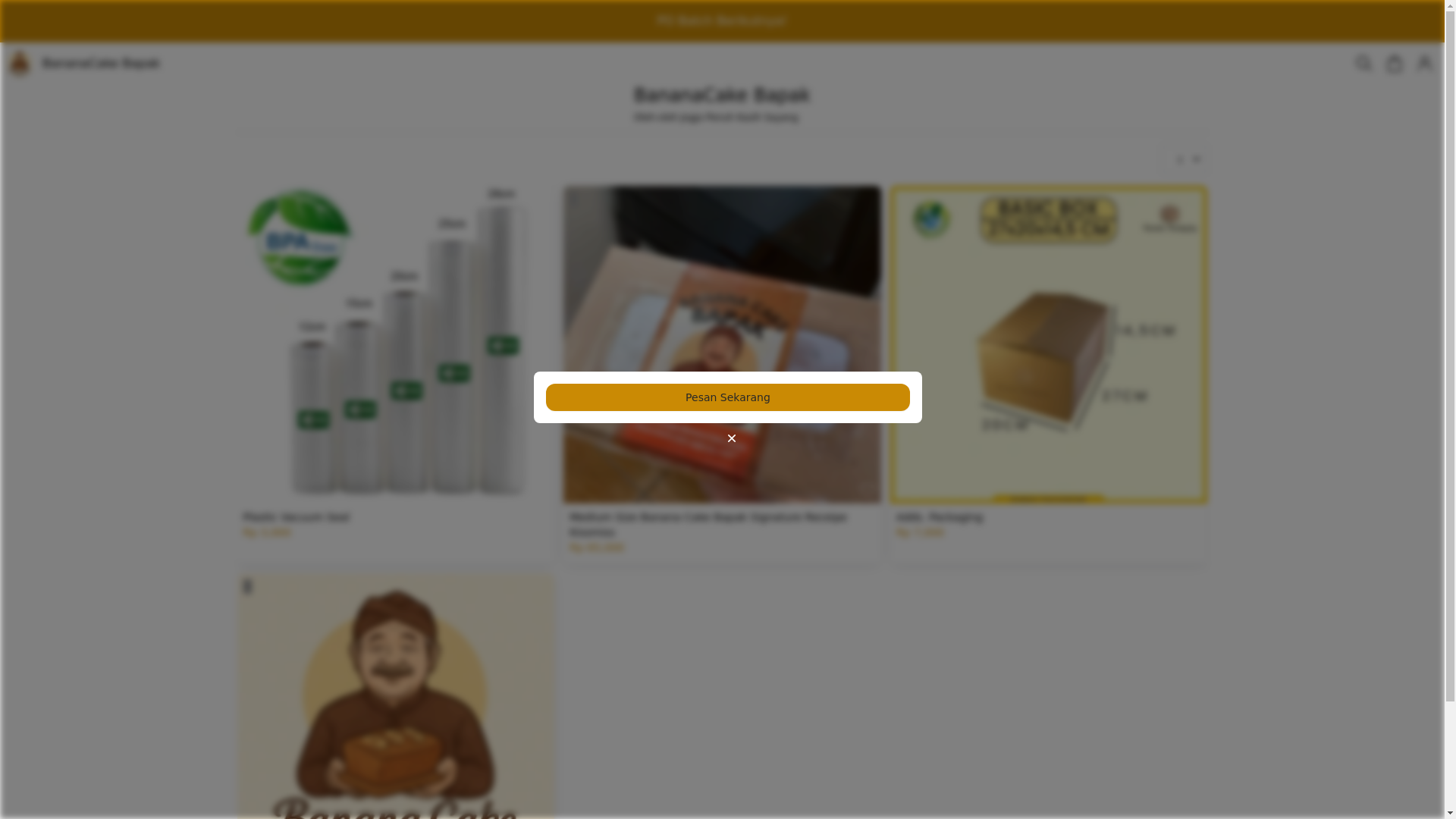 website screenshot of https://bananacakebapak.com/