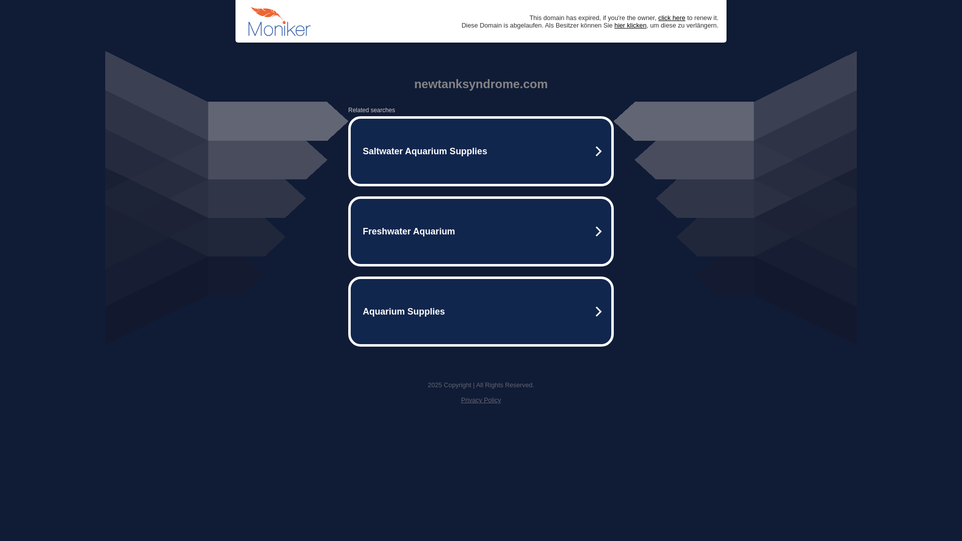 website screenshot of https://newtanksyndrome.com/