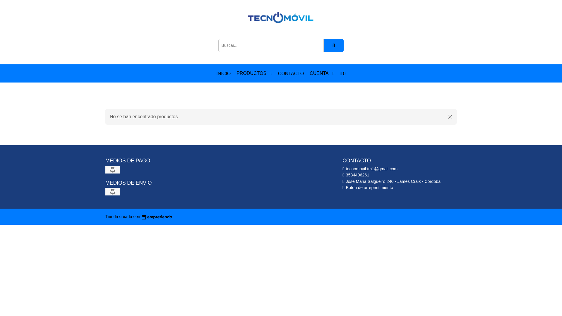 website screenshot of https://tecnomovilshop.com.ar/