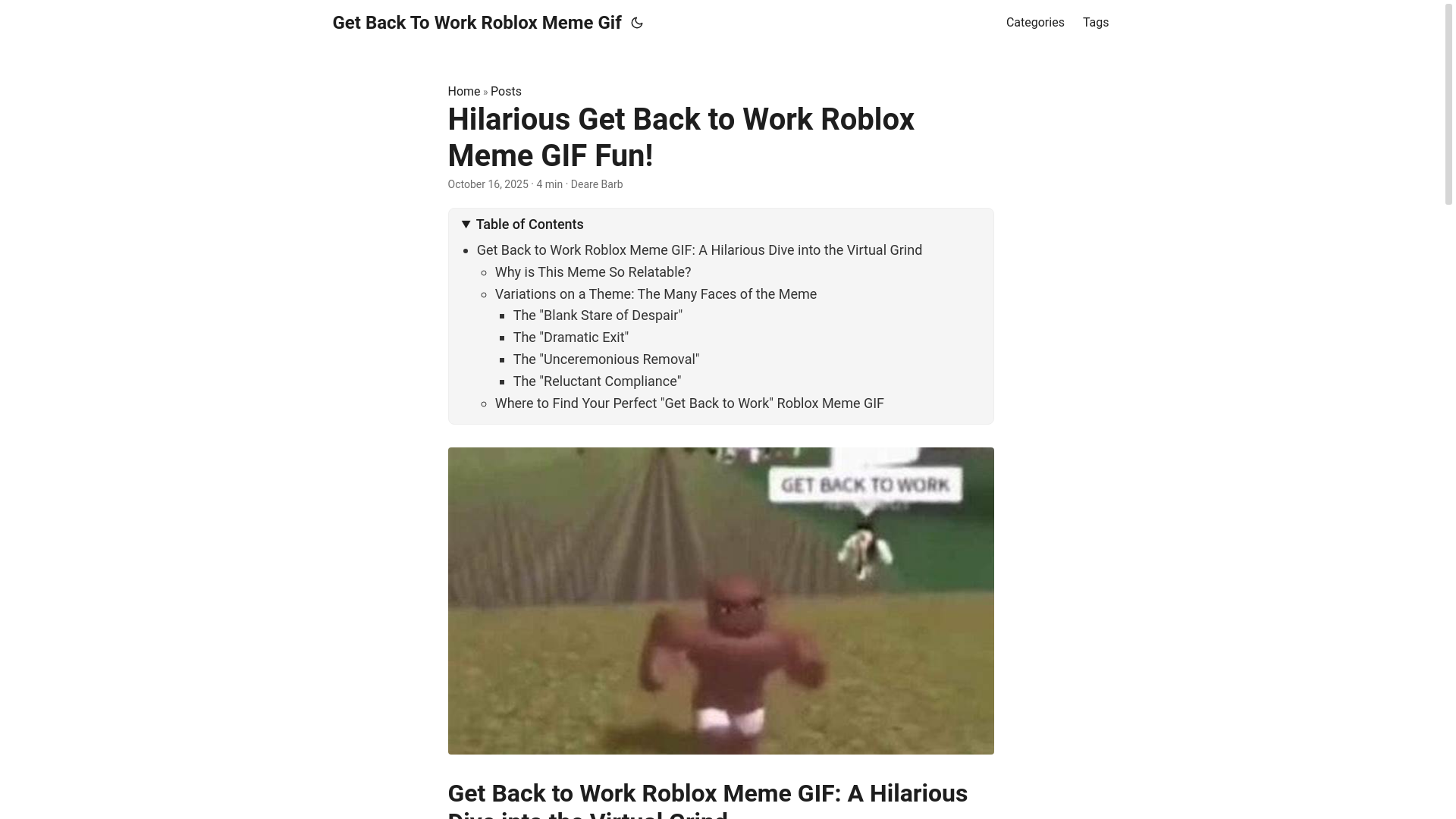 website screenshot of https://get-back-to-work-roblox-meme-gif.pages.dev/