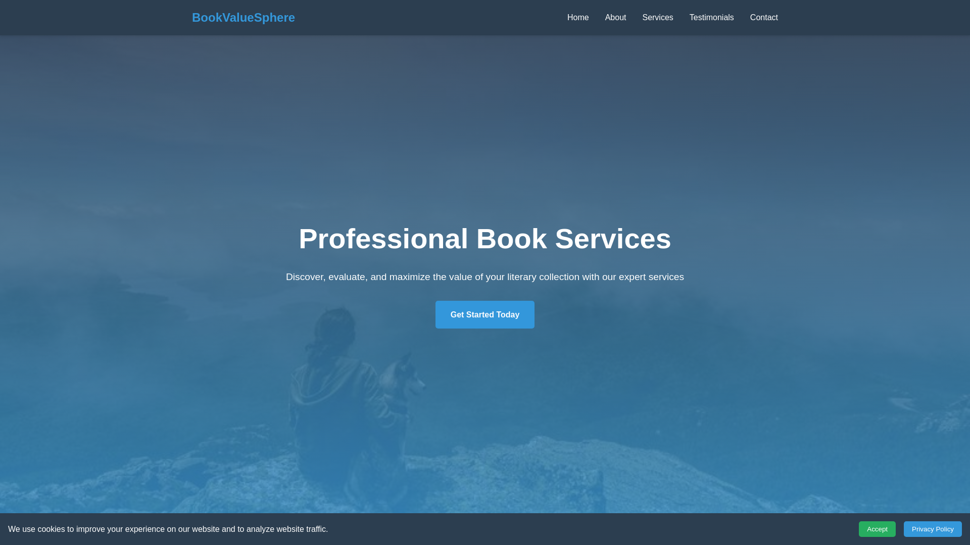 website screenshot of https://bookvaluesphere.shop/