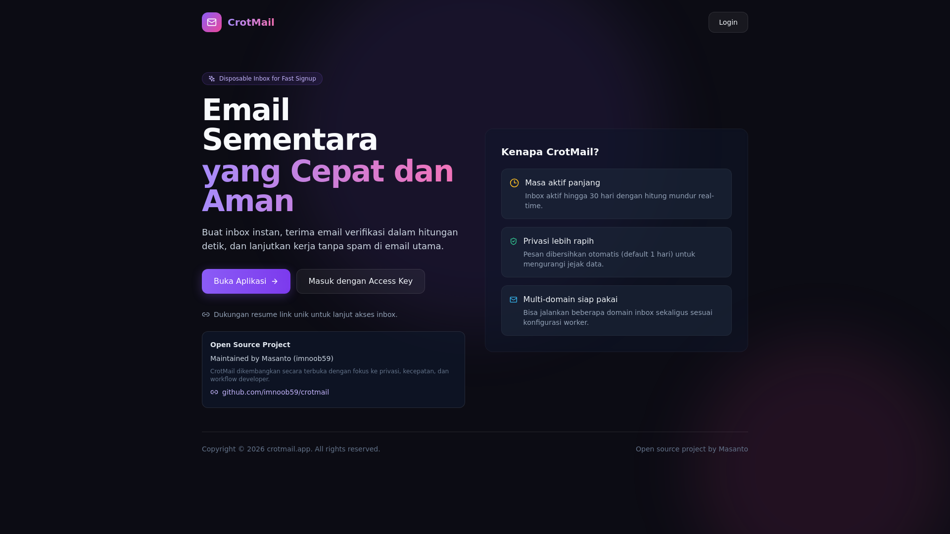 website screenshot of https://crot-mail.pages.dev/