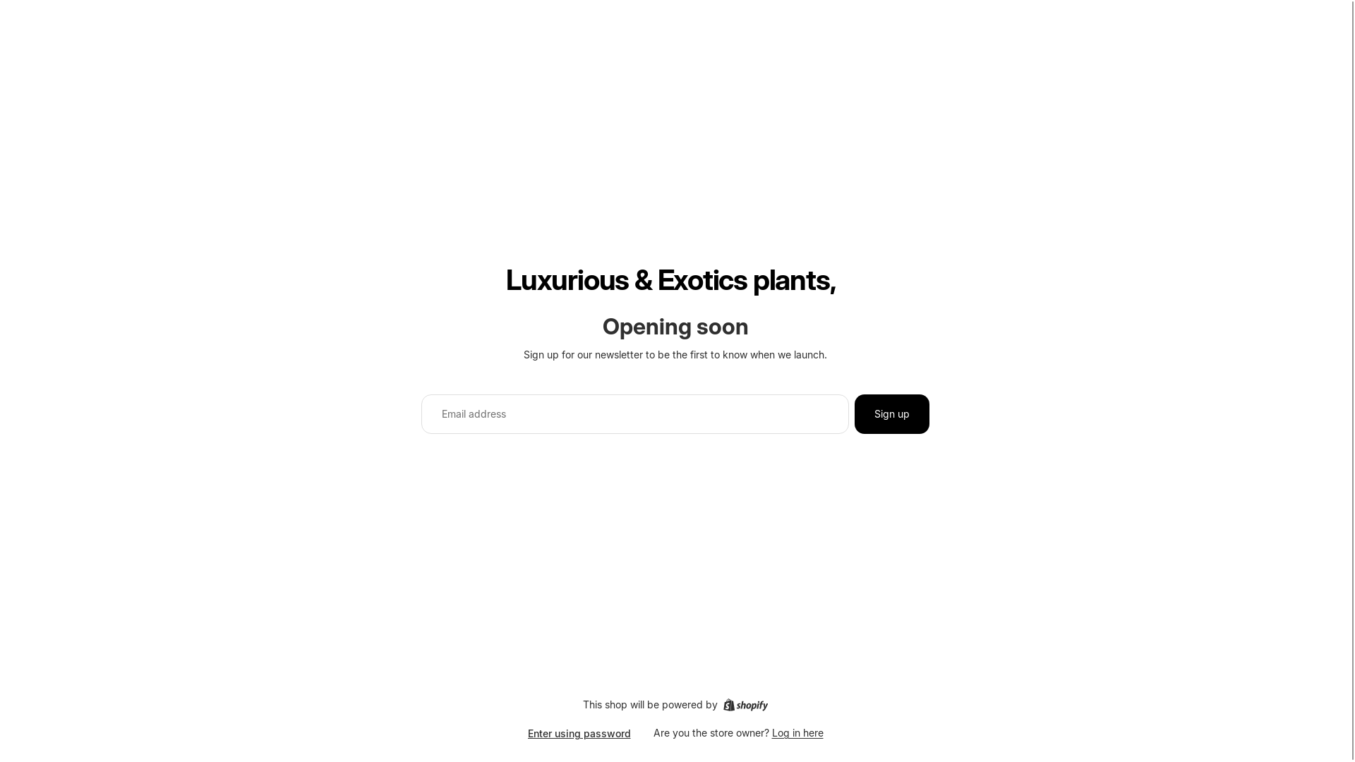 website screenshot of https://luxuriousexoticsplants.com/