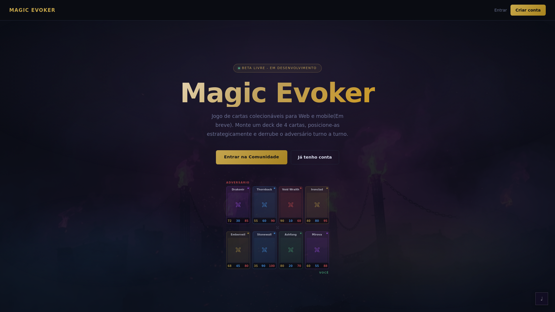 website screenshot of https://magicevoker.com/