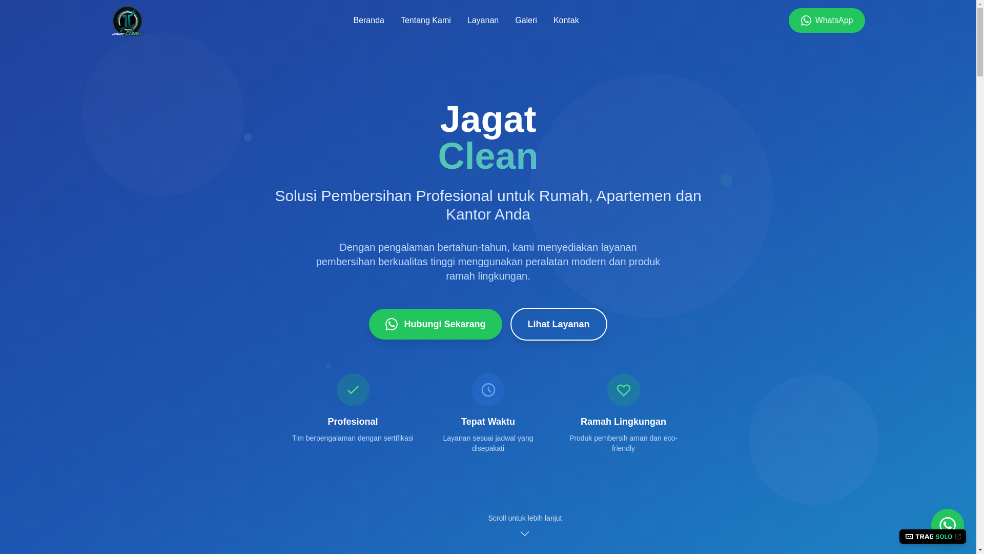 website screenshot of https://jagatclean.com/