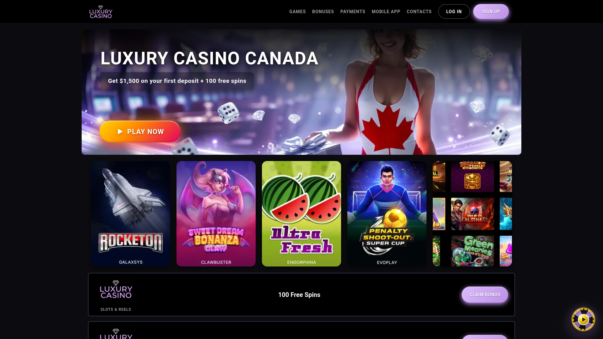website screenshot of https://luxurycasino-com.pages.dev/