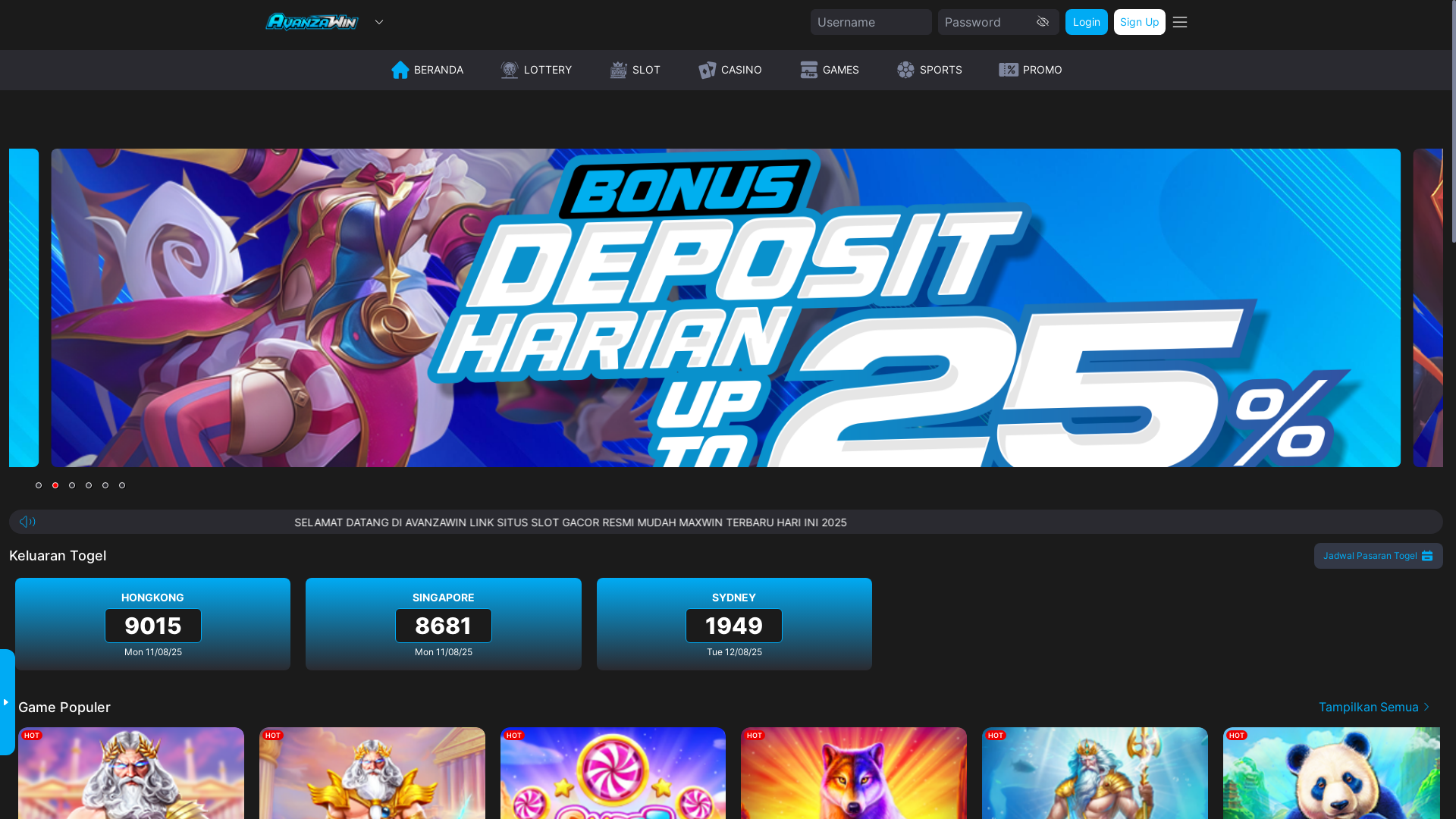 website screenshot of https://avanzawin.com/