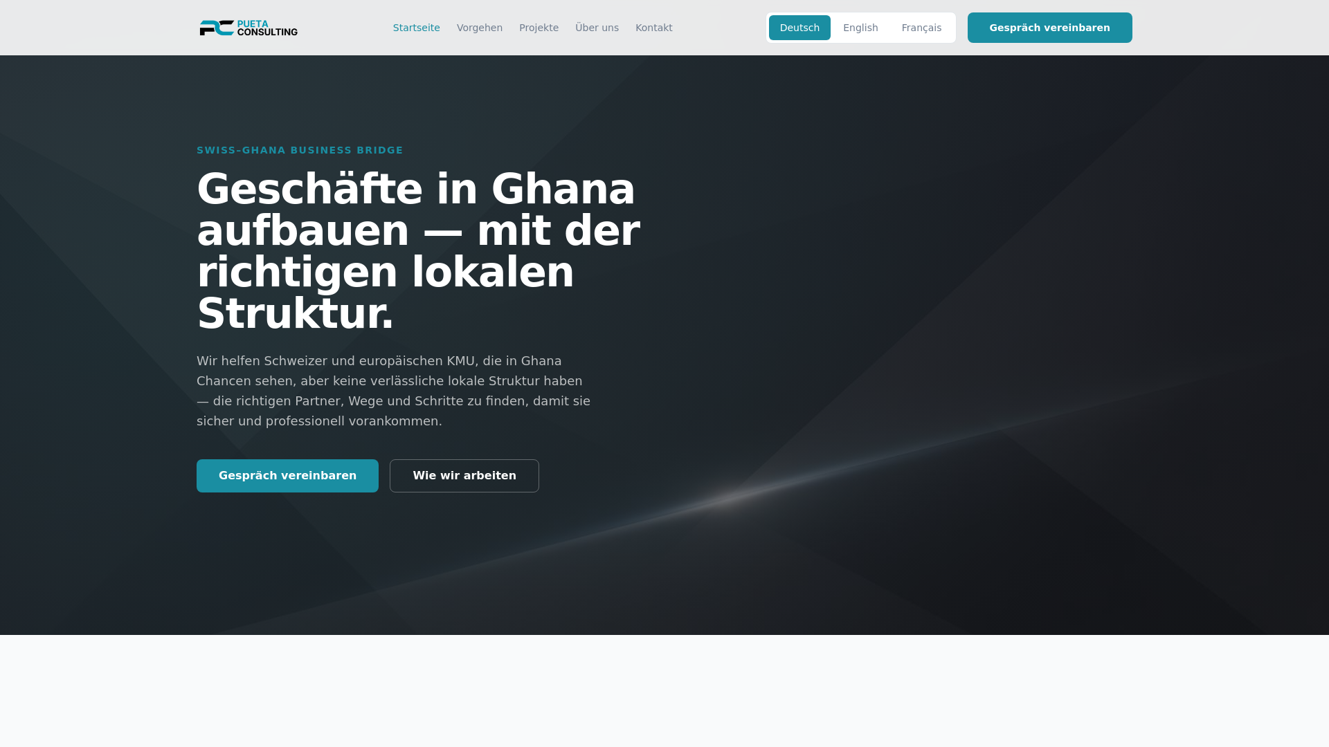 website screenshot of https://puetaconsulting.com
