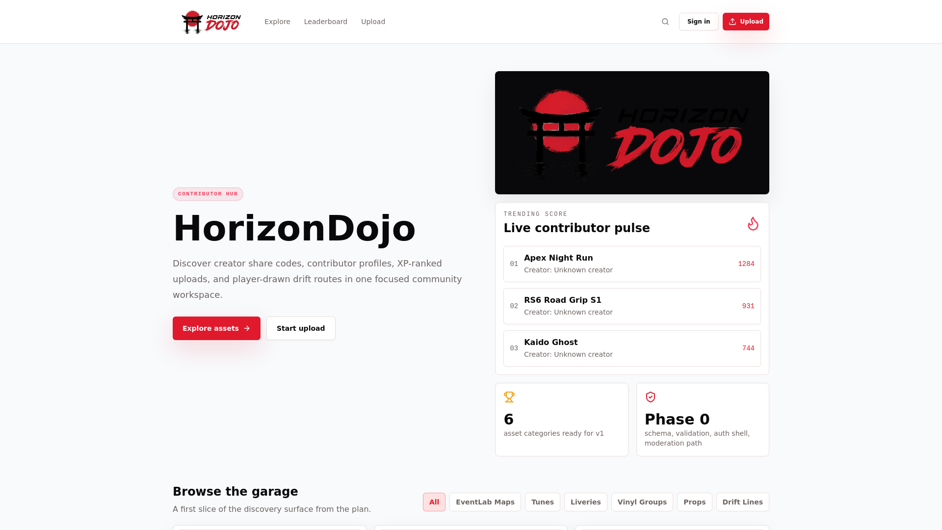 website screenshot of https://horizondojo.com/