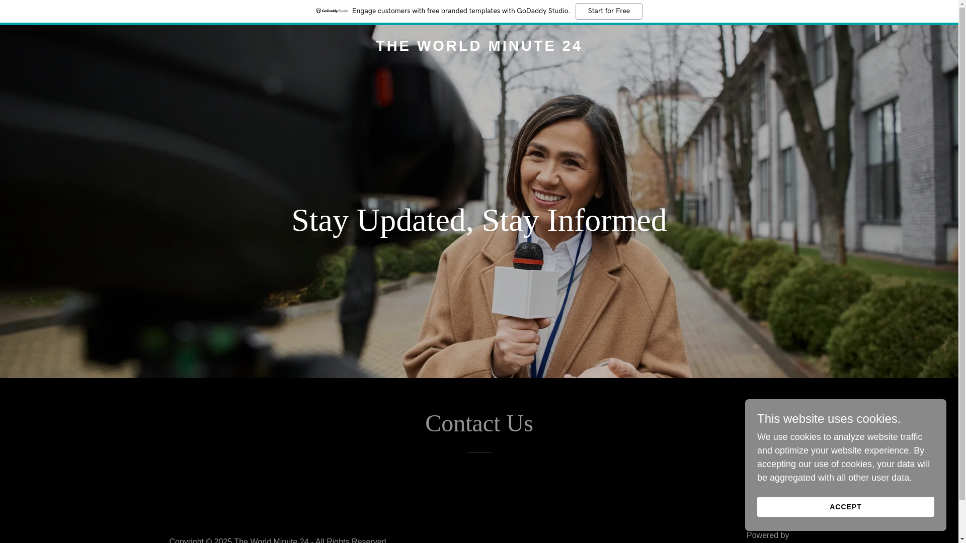 website screenshot of https://theworldminute24.in/