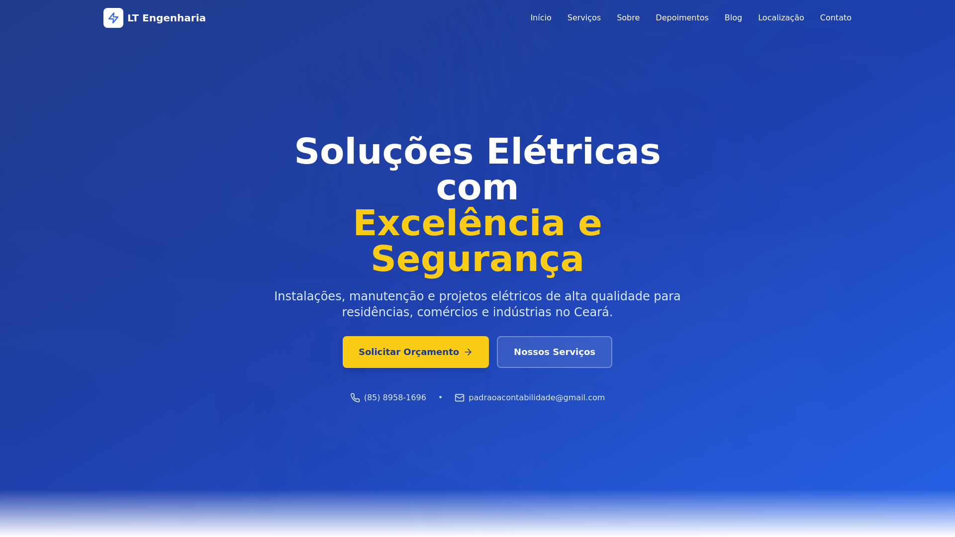 website screenshot of https://ltengenhariaesolucoeseletricas.shop