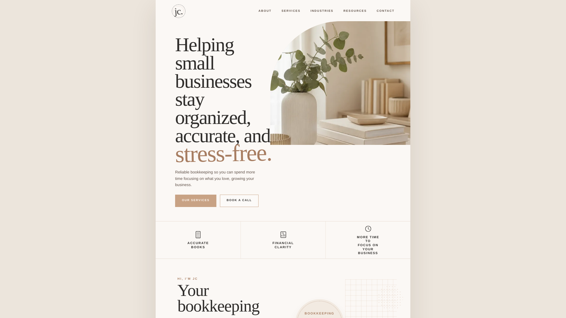 website screenshot of https://jc-bookkeeping.pages.dev/