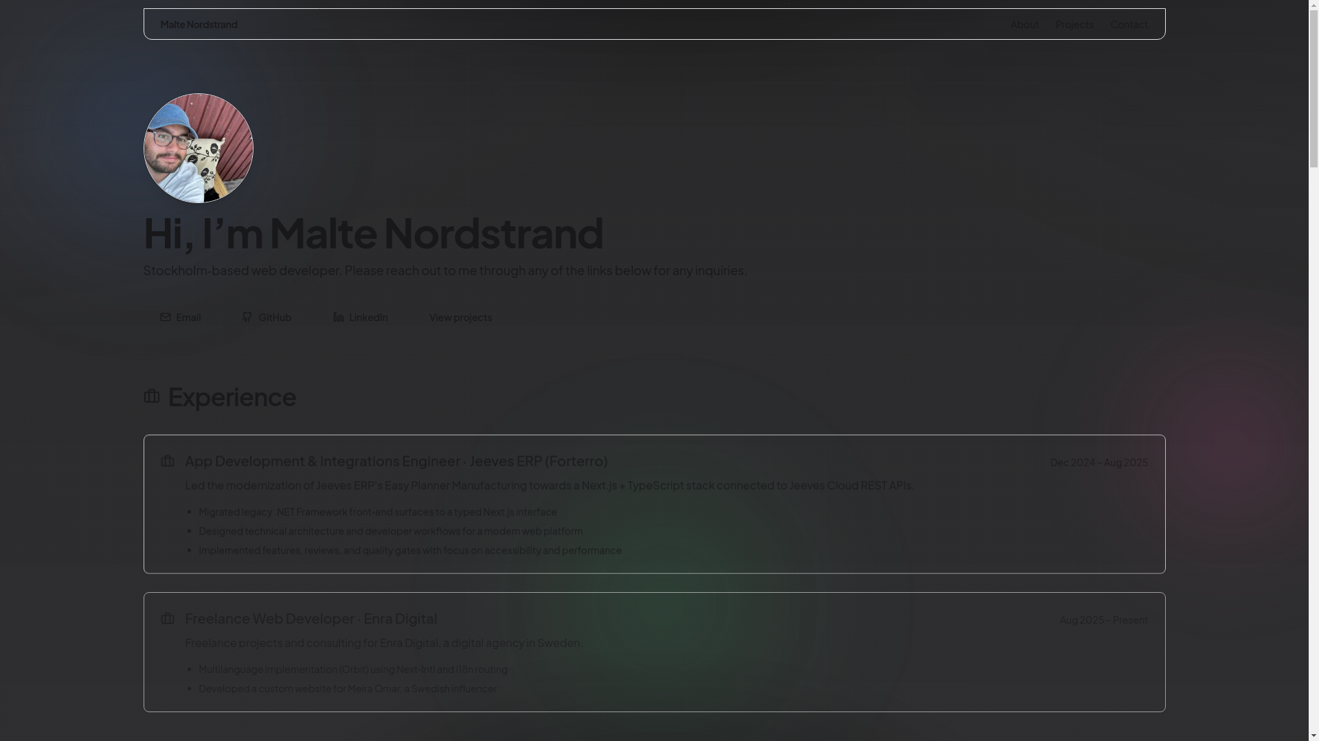website screenshot of https://maltenordstrand.com/