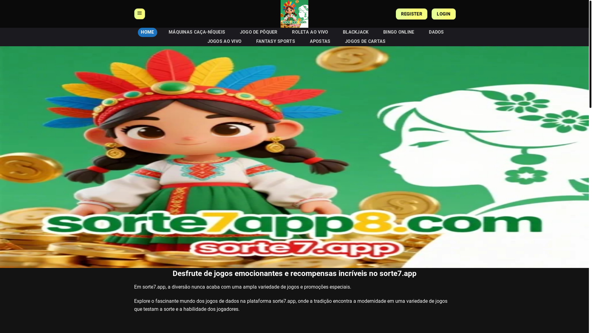 website screenshot of https://sorte7app8.com/