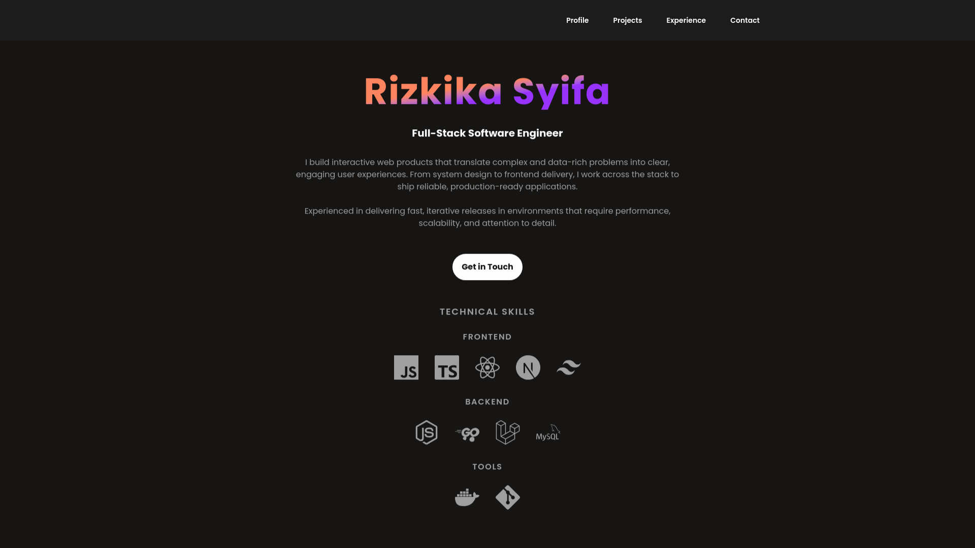 website screenshot of https://kikasyf.xyz/