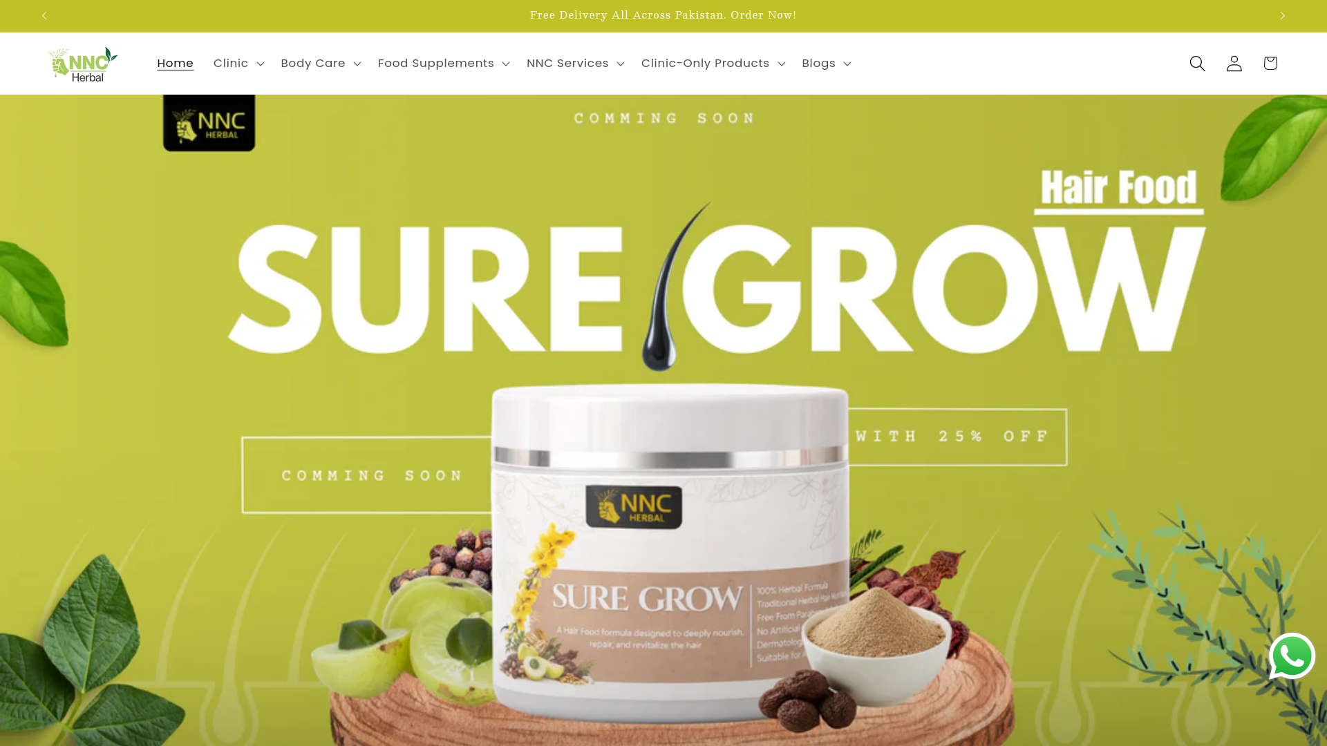 website screenshot of https://nncherbal.online/