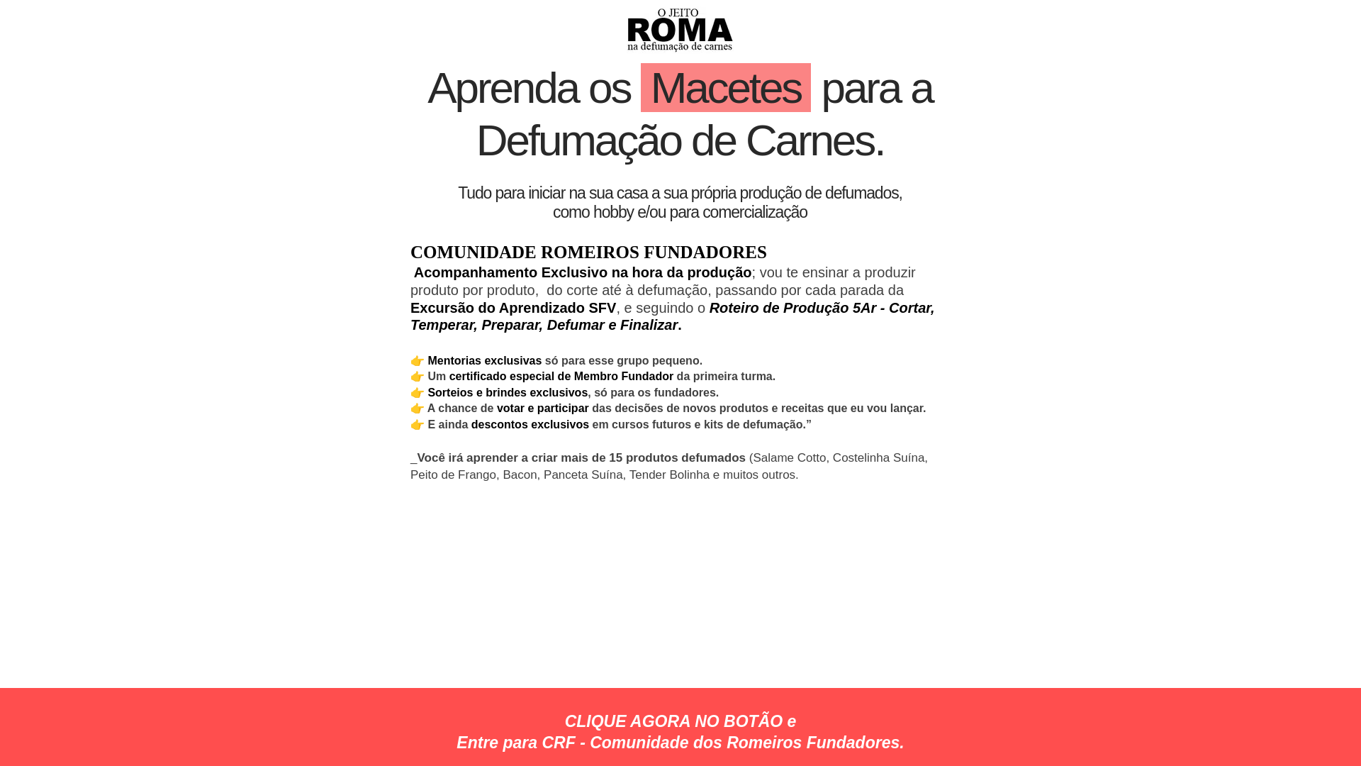website screenshot of https://romacharcuteria.com.br/