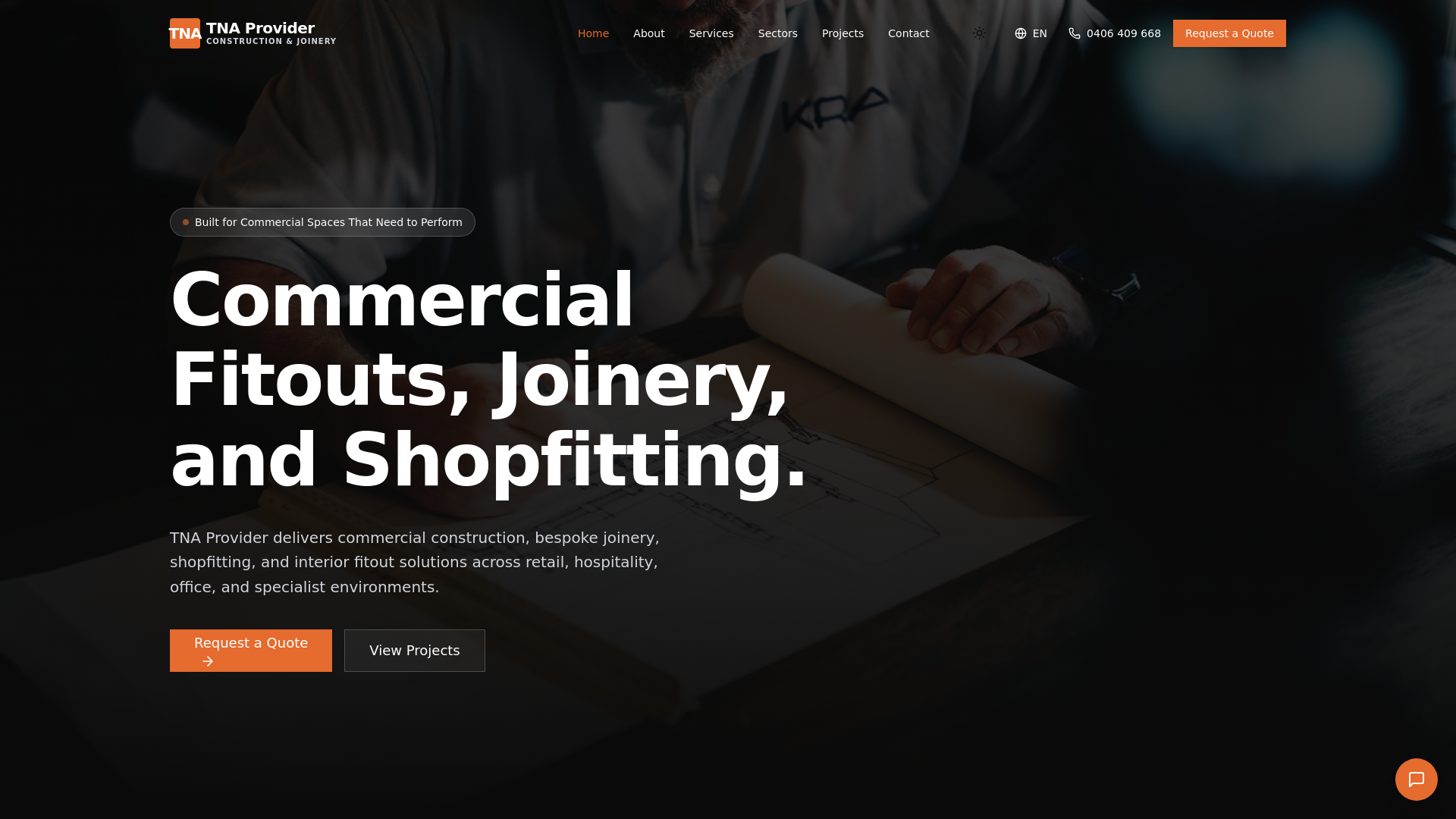 website screenshot of https://tnaprovider.com.au/