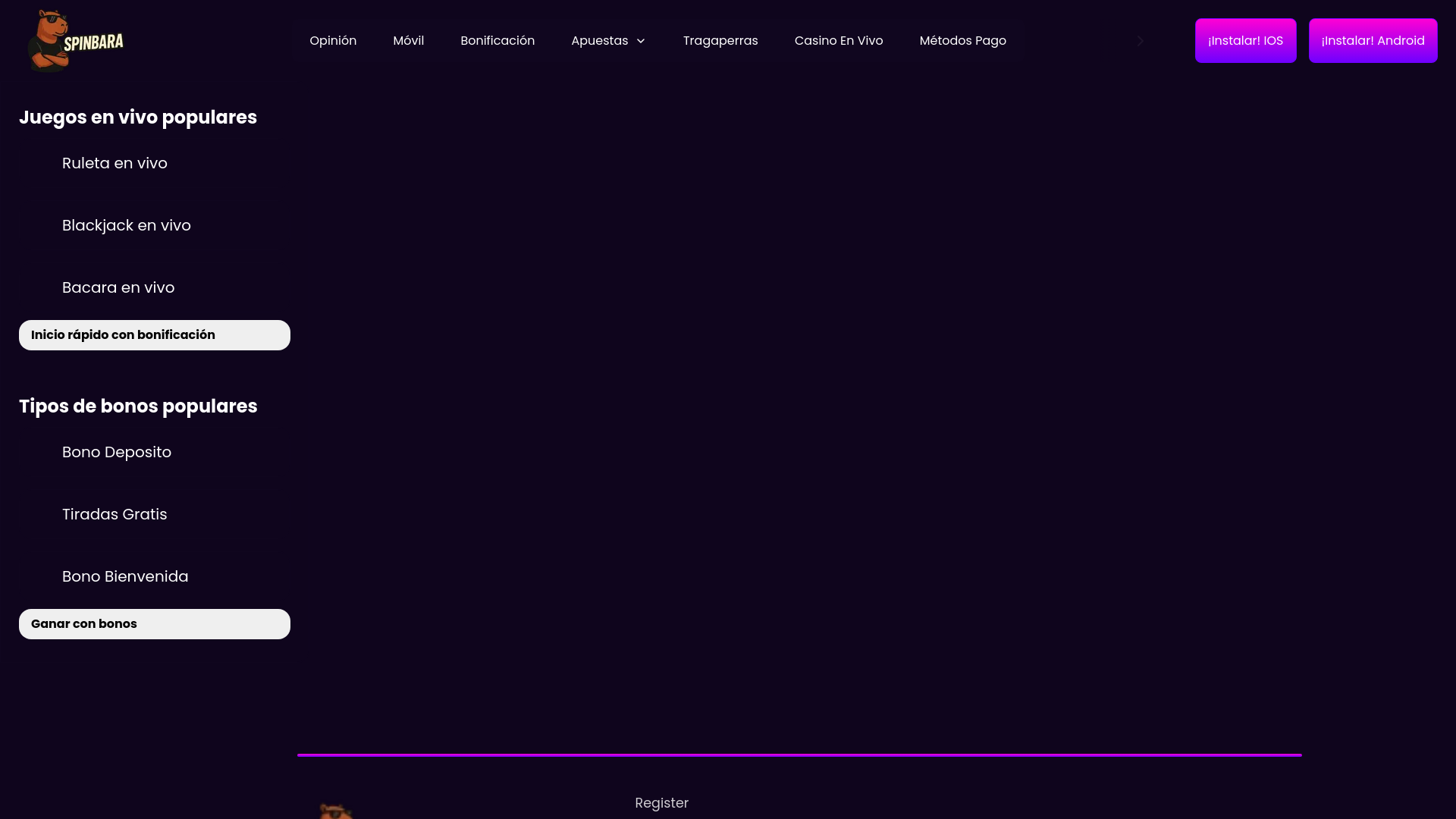website screenshot of https://spinbara-entrar-espana-com.pages.dev/