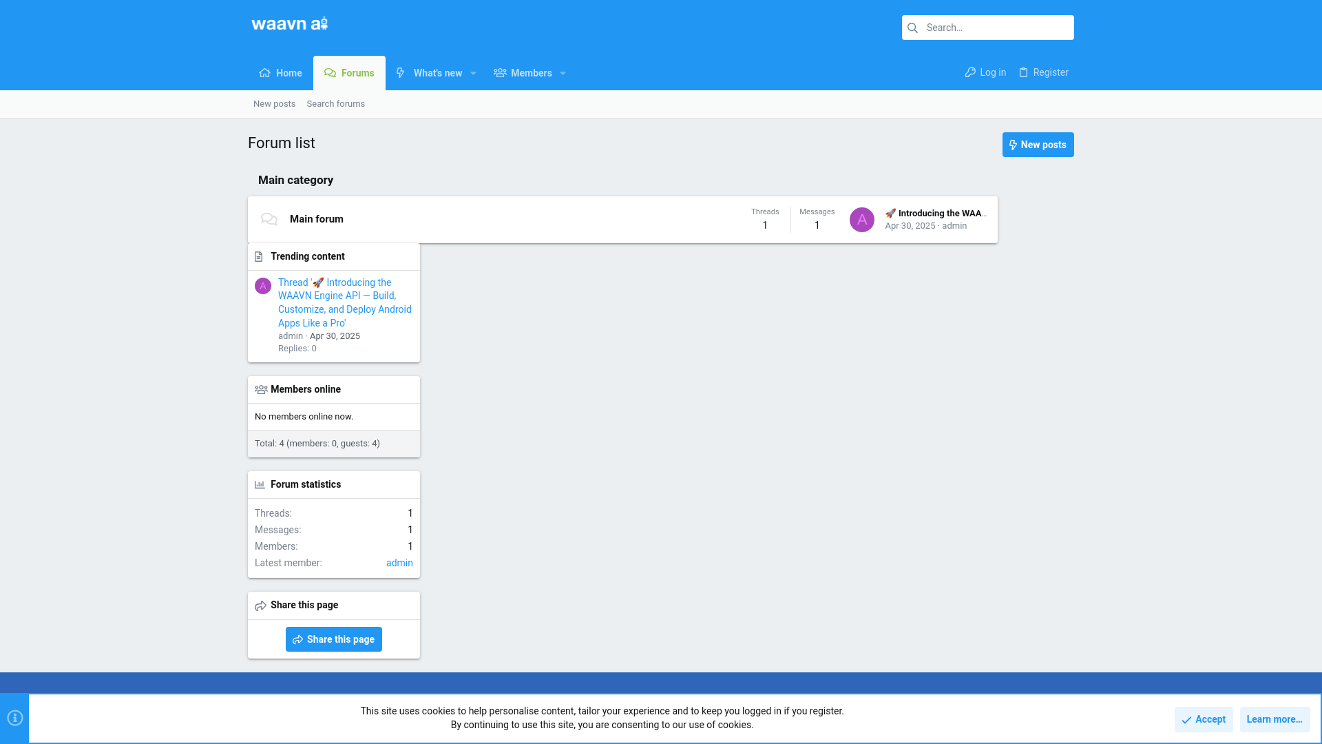 website screenshot of https://waavn.com