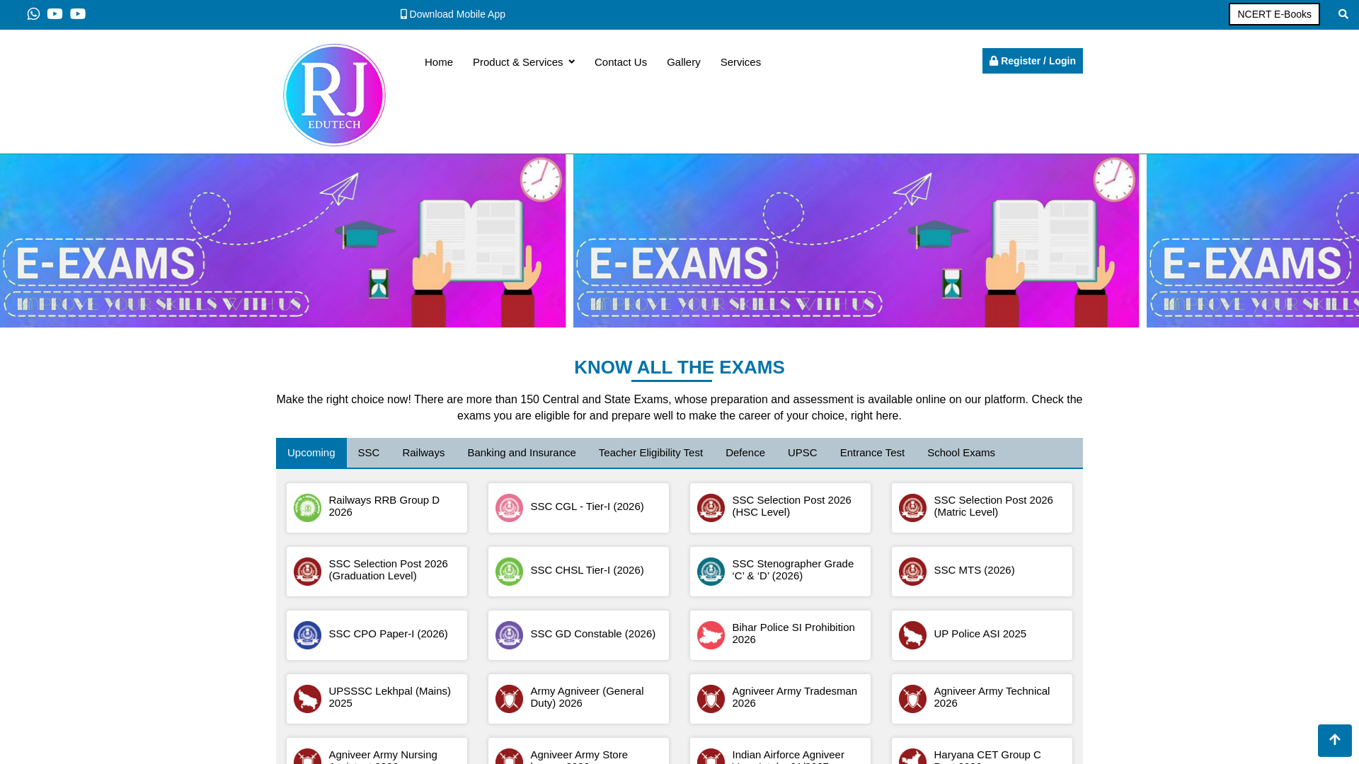 website screenshot of https://rjedutech.in