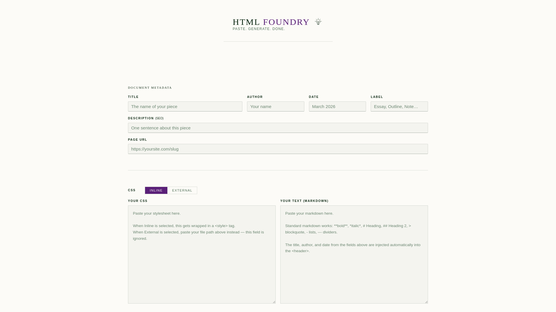 website screenshot of https://html-foundry.pages.dev/