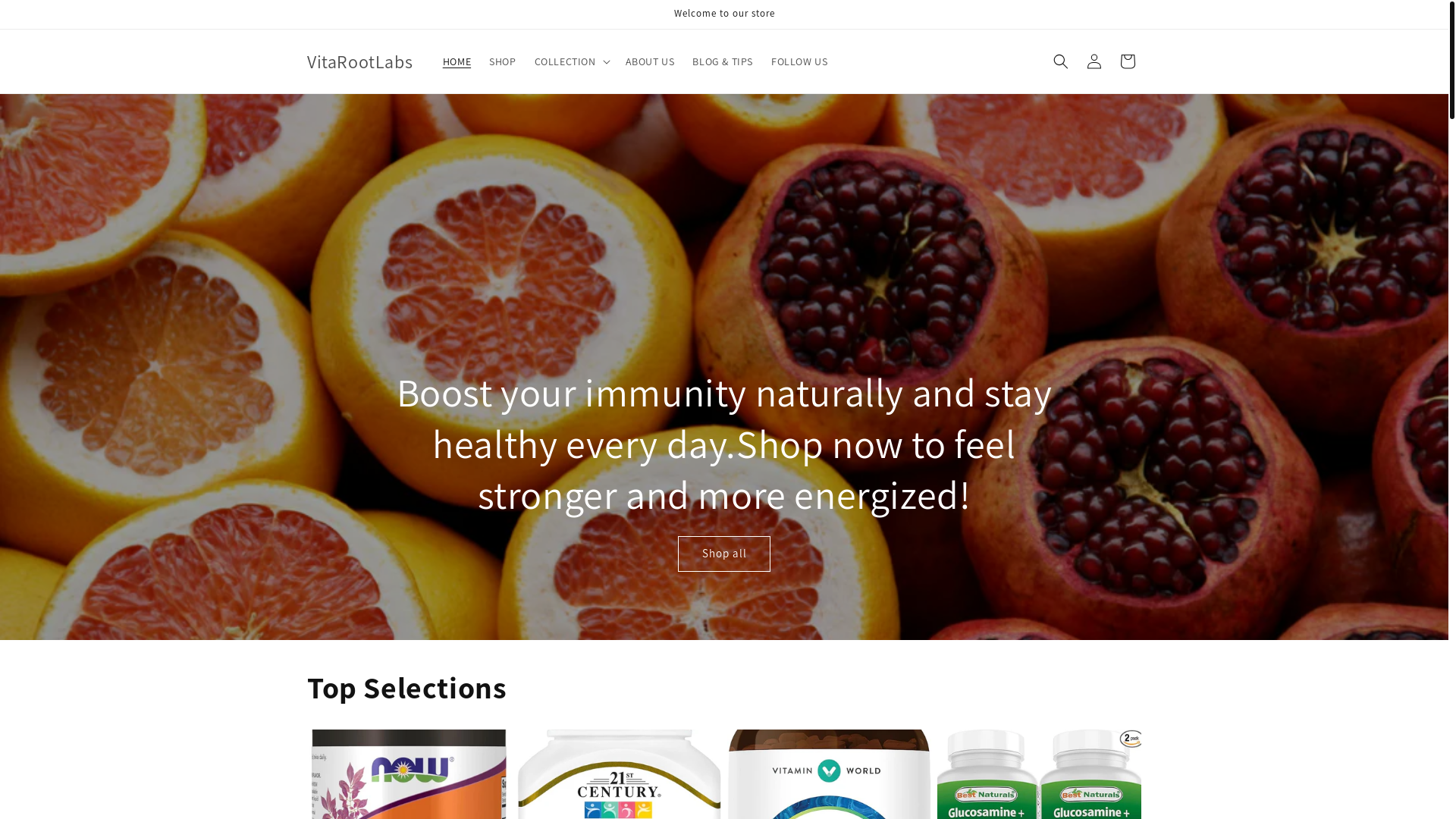 website screenshot of https://vitarootlabs.com/