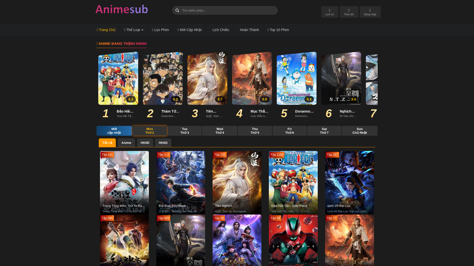 website screenshot of https://animesub.lat