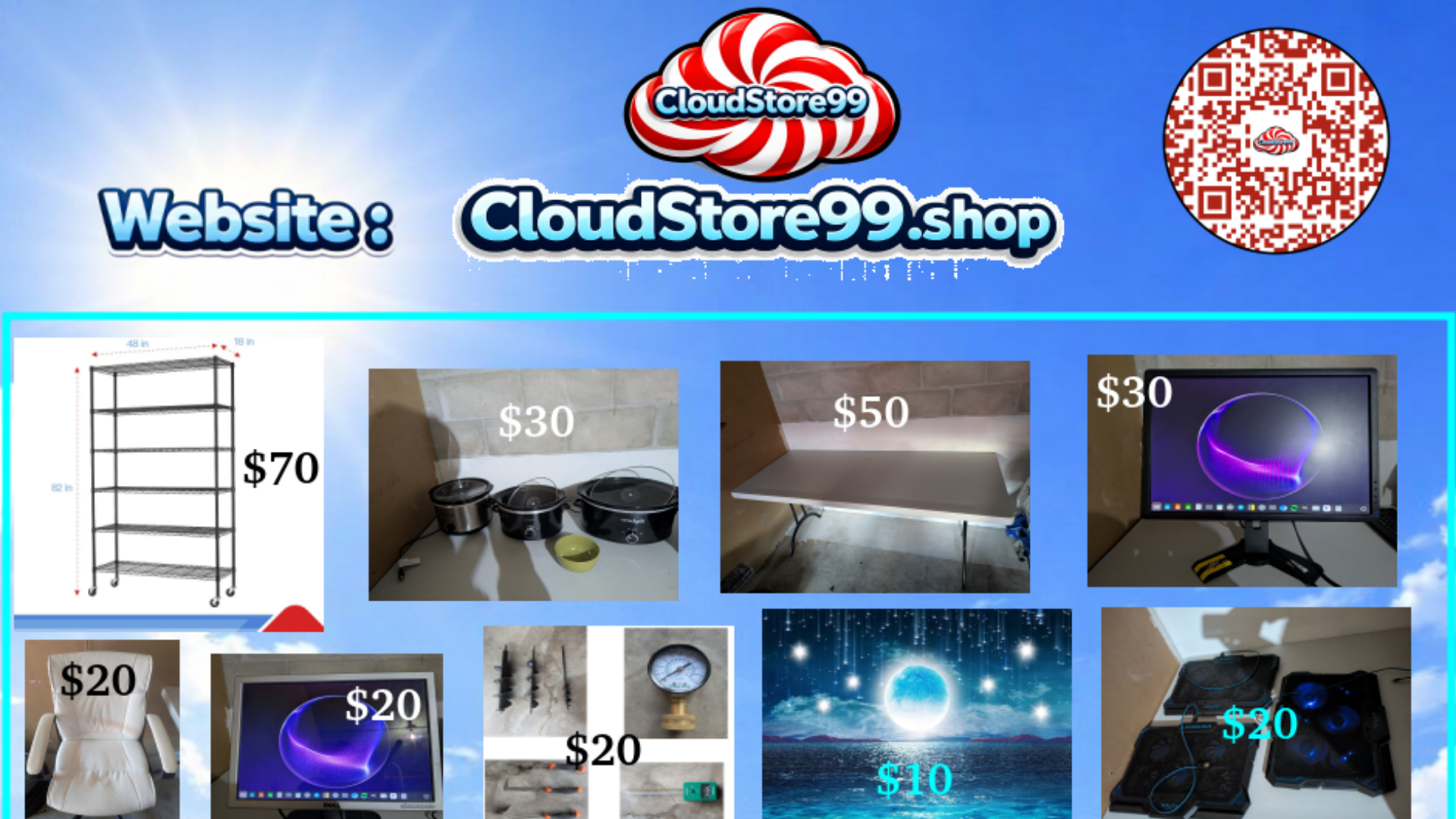 website screenshot of https://cloudstore99.shop/