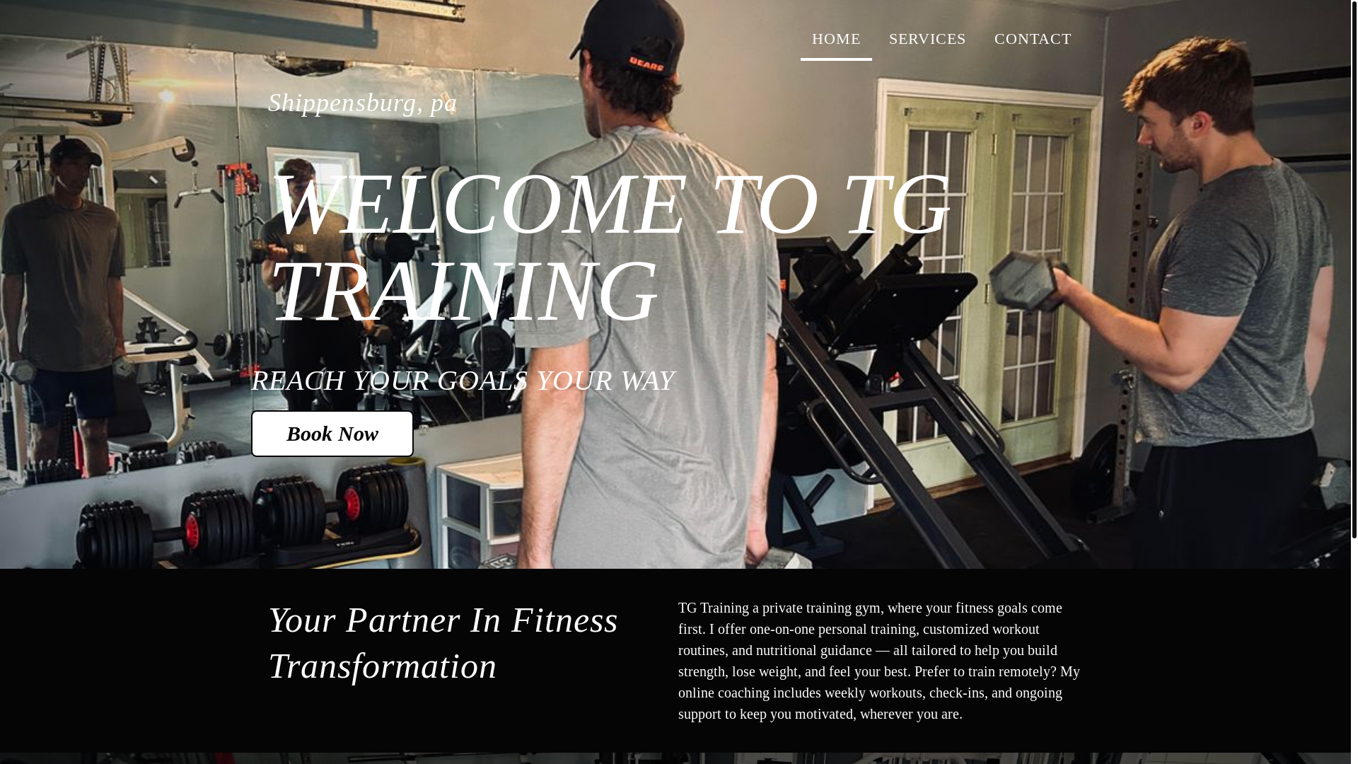 website screenshot of https://tgtrainings.com/