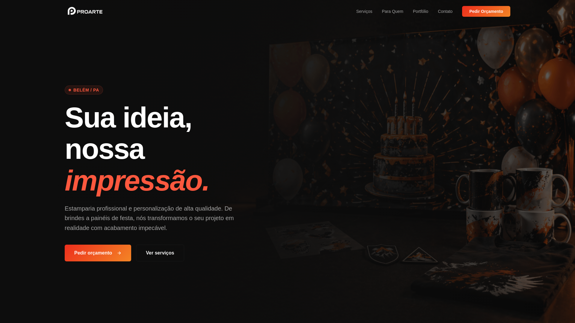 website screenshot of https://estampariaproarte.com.br/