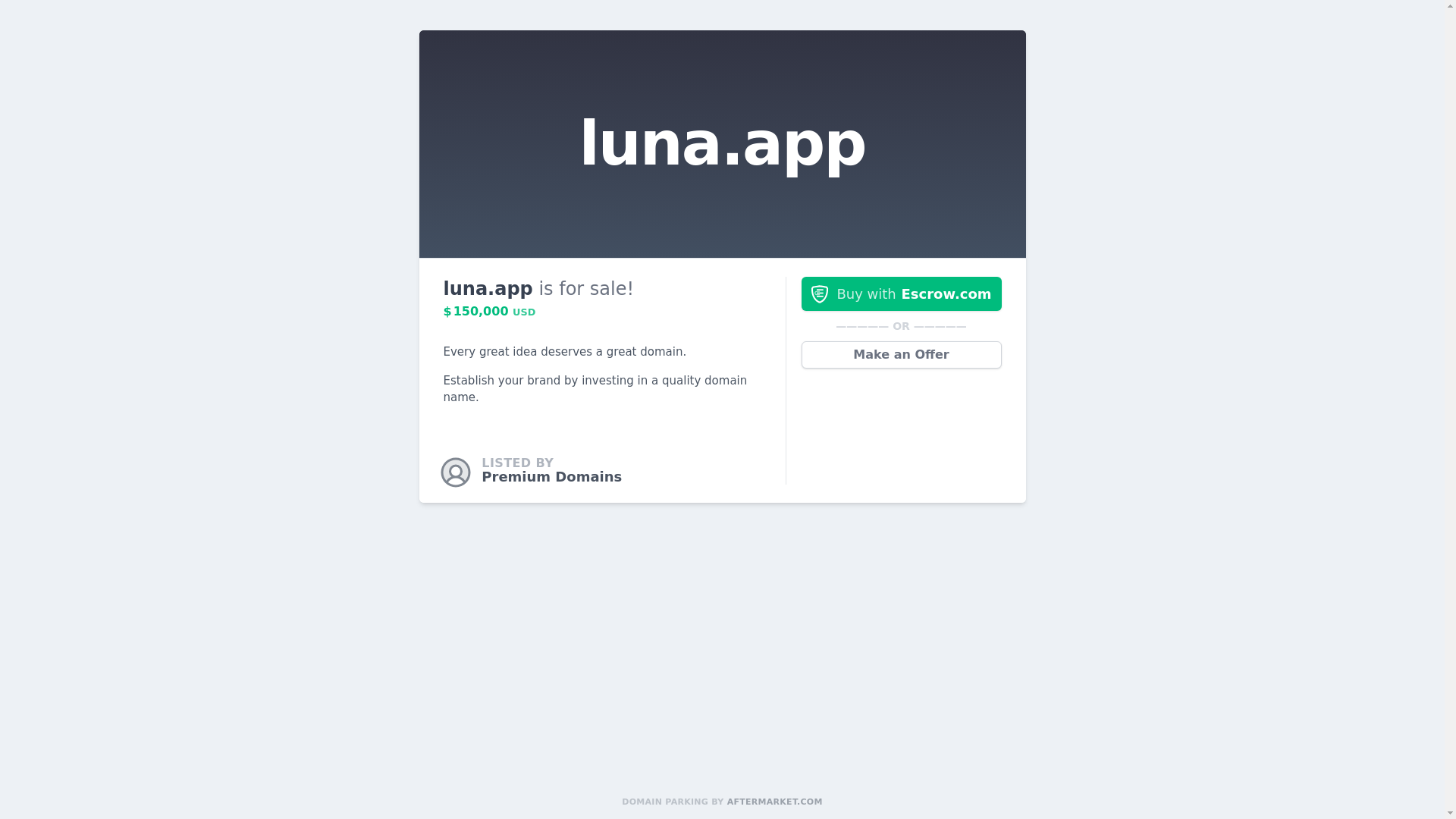 website screenshot of https://luna.app