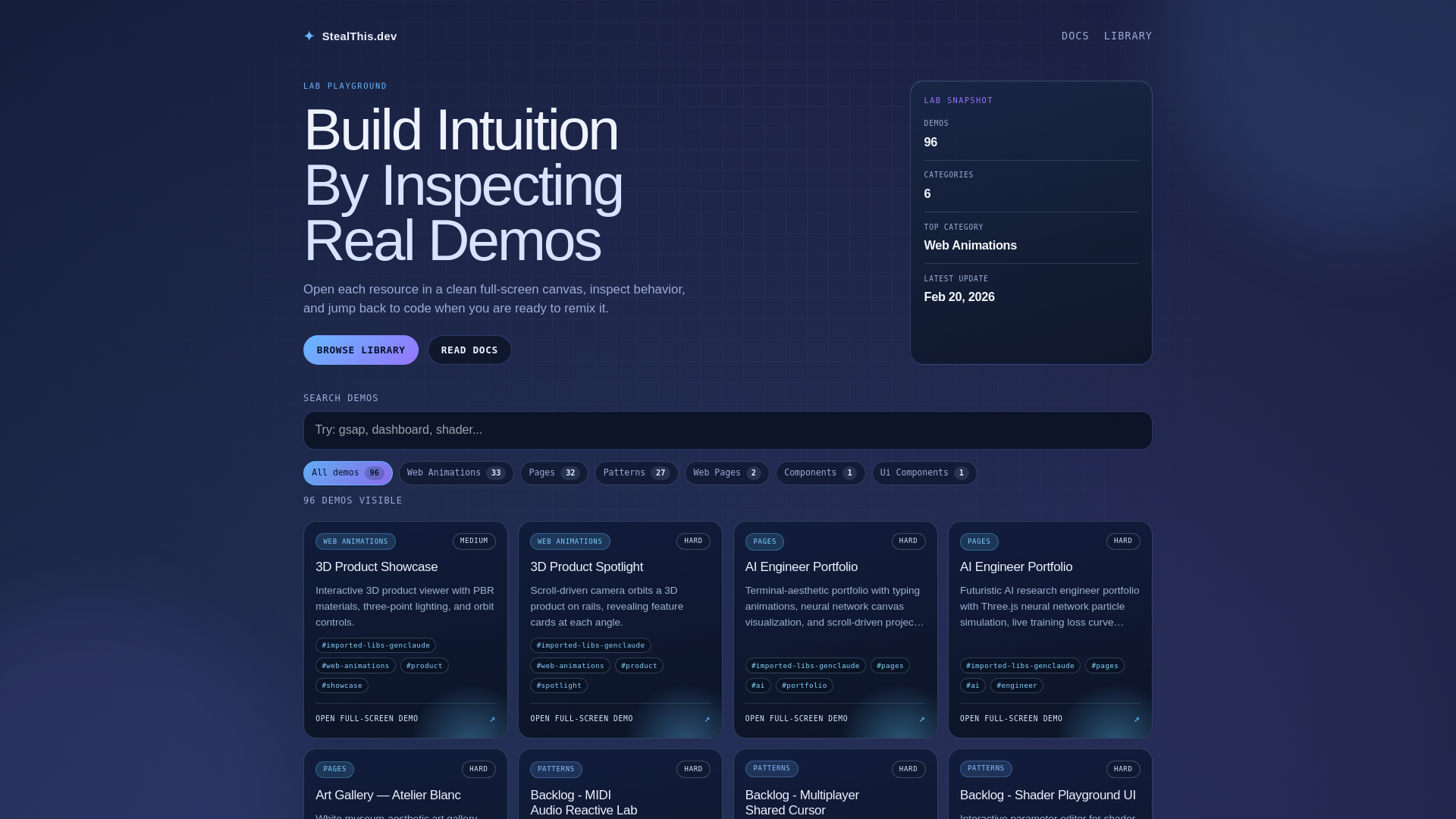 website screenshot of https://stealthis-lab.pages.dev/