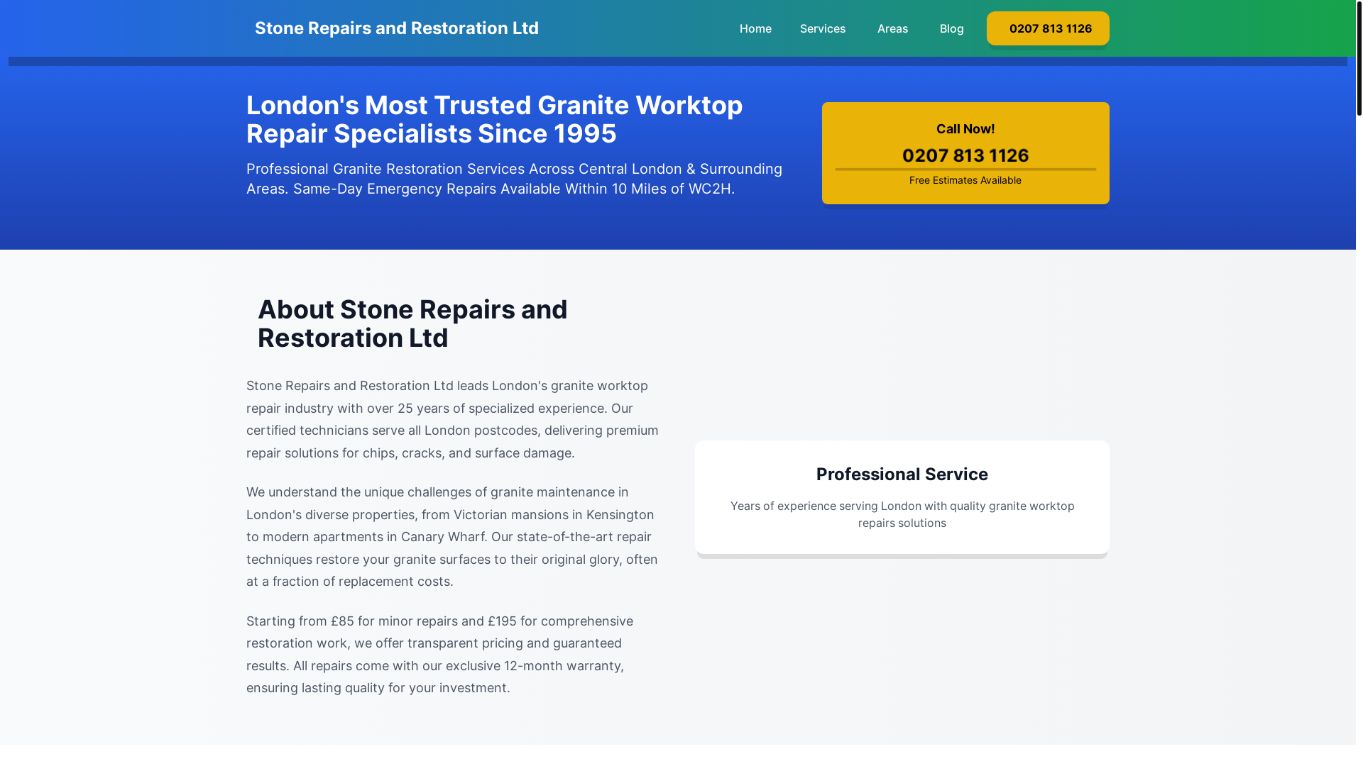 website screenshot of https://granite-worktop-repairs.com/