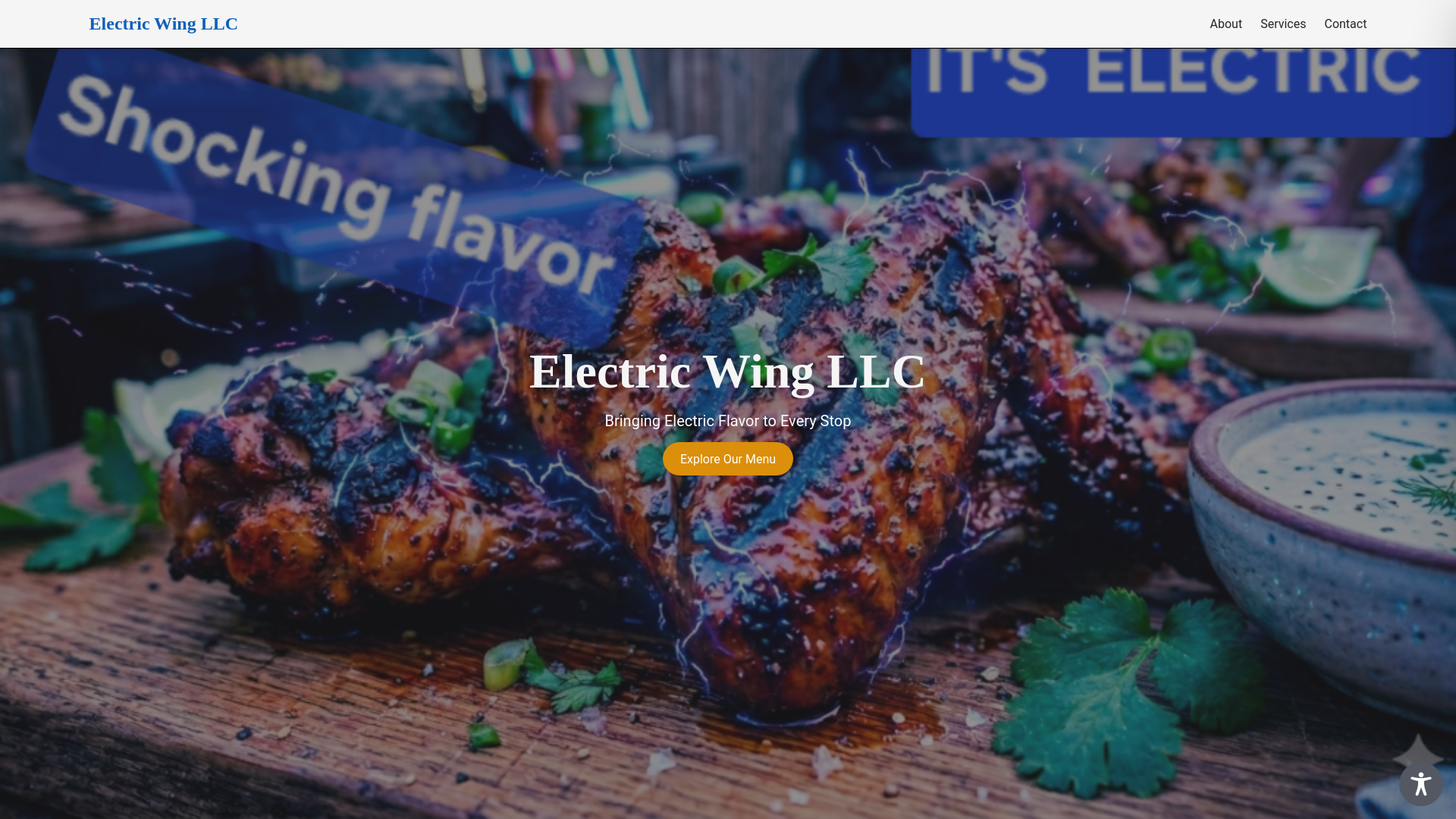 website screenshot of https://theelectricwing.com